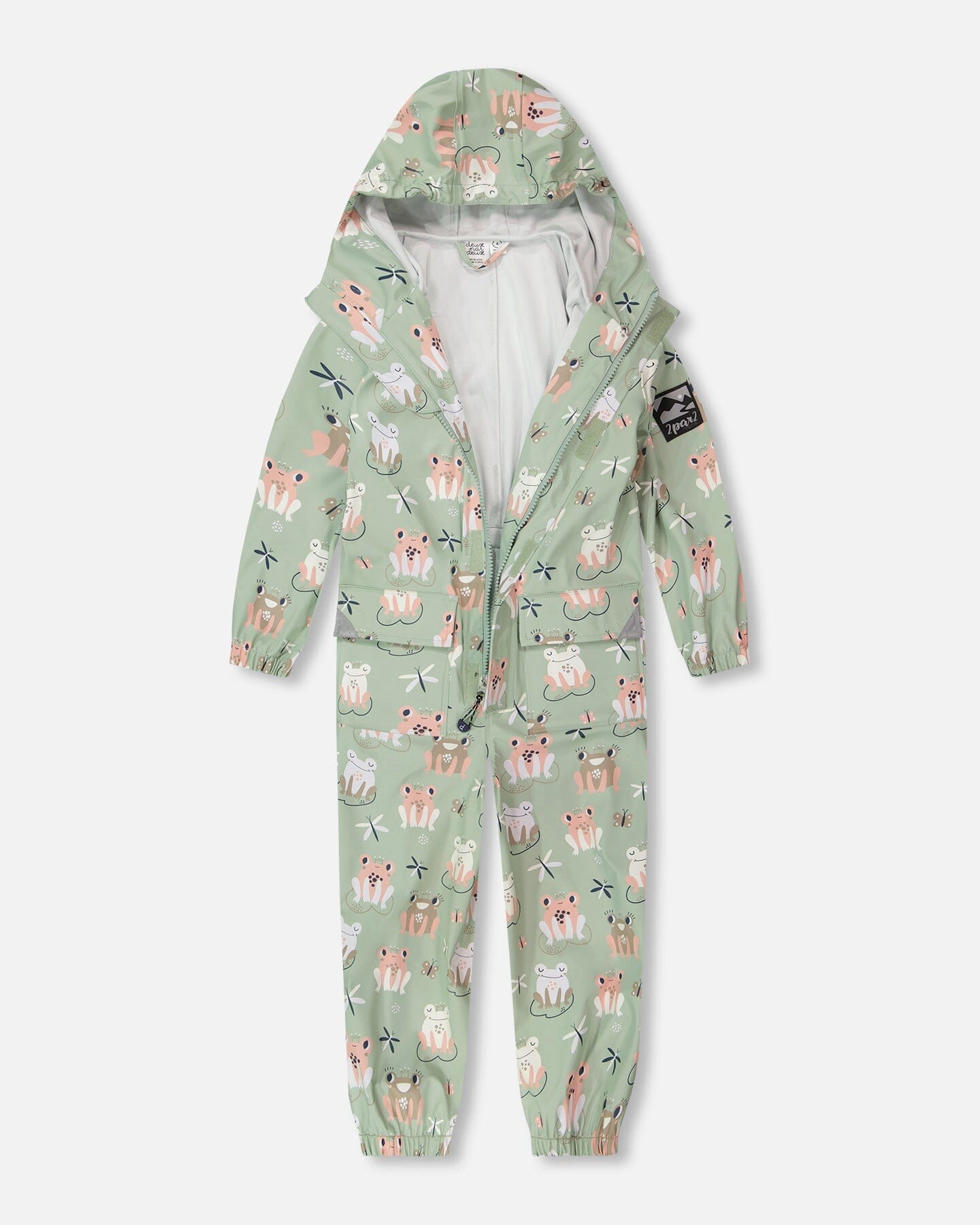 Deux par Girls Rain One-Piece Polyurethane Frog Print