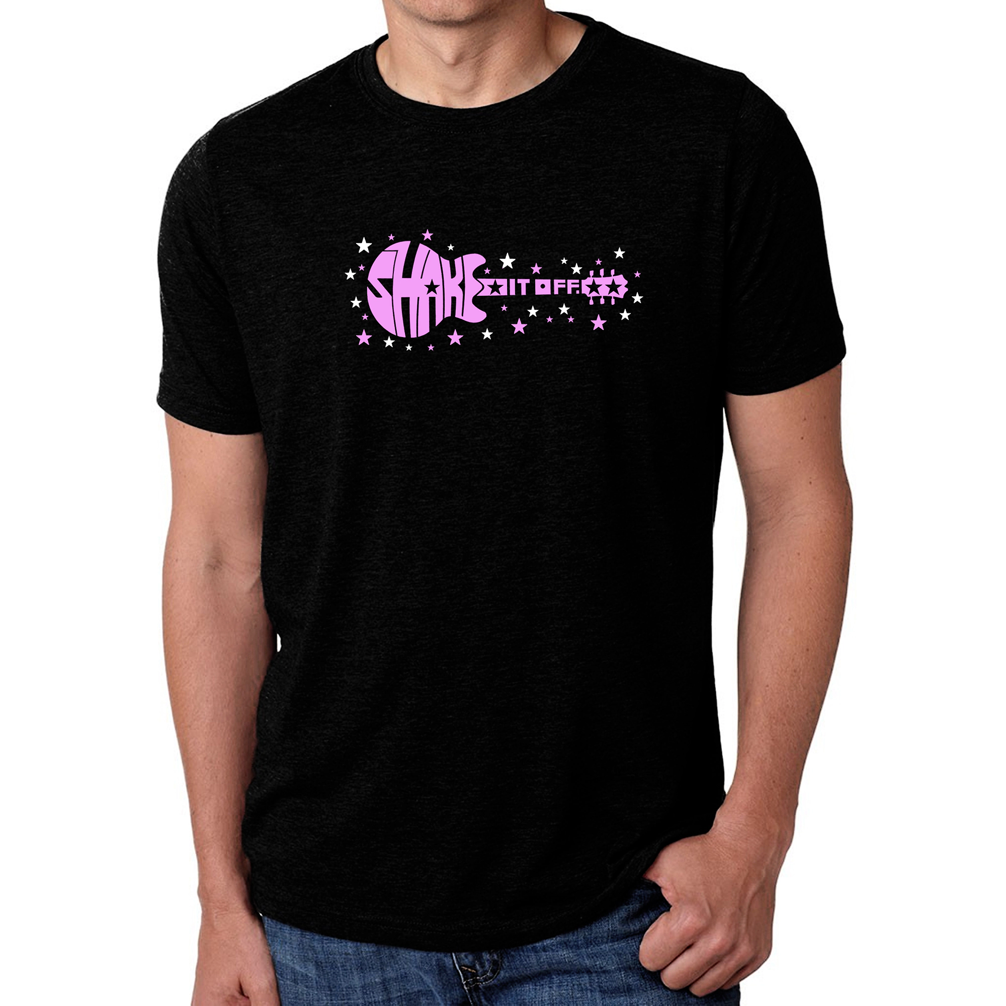 LA Pop Art Men's Cotton-Poly Word T-Shirt - Shake It Off