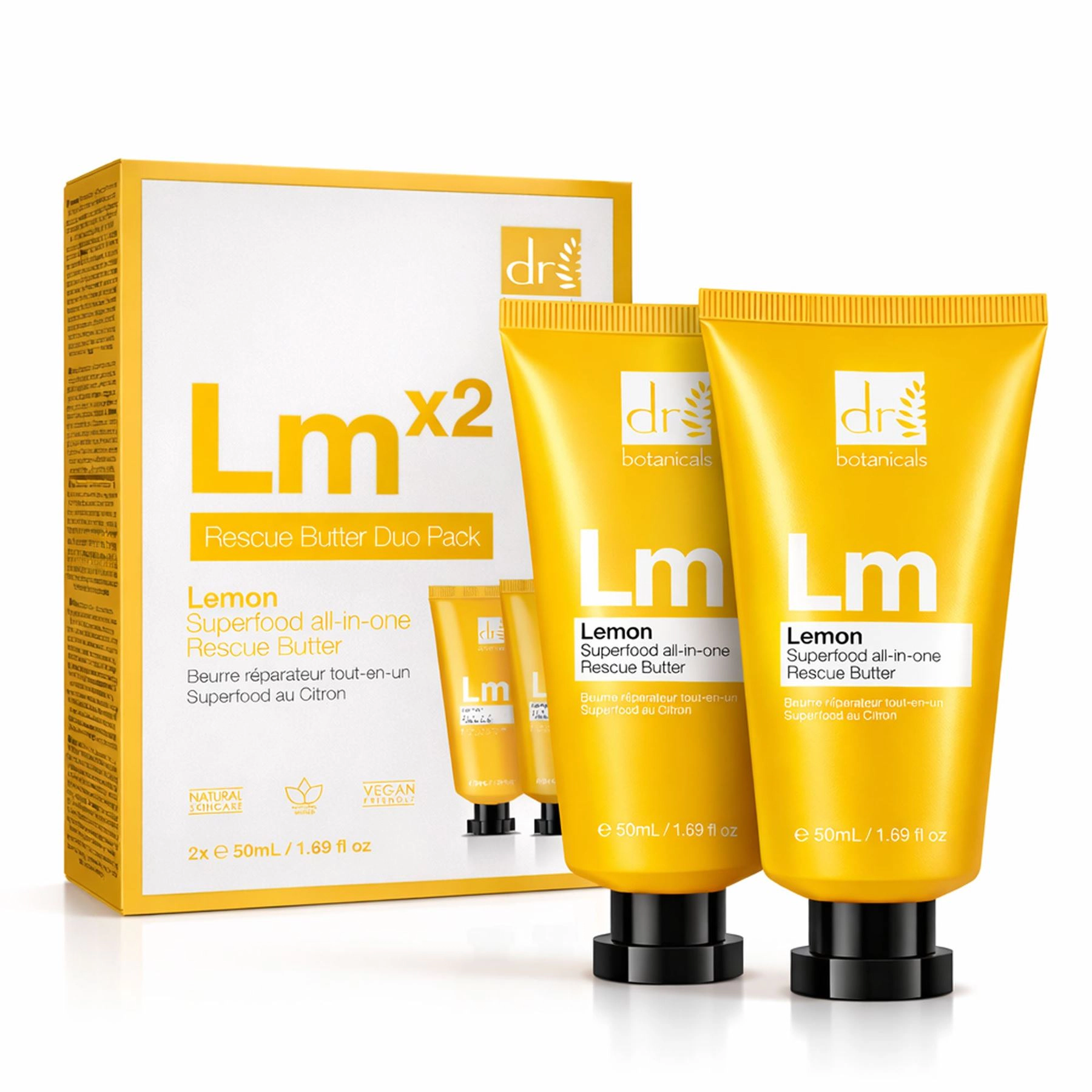 Dr Botanicals Lemon Superfood All-In-One Rescue Butter Duo Pack 100ml 3.38 fl oz Anti-Aging Brightening