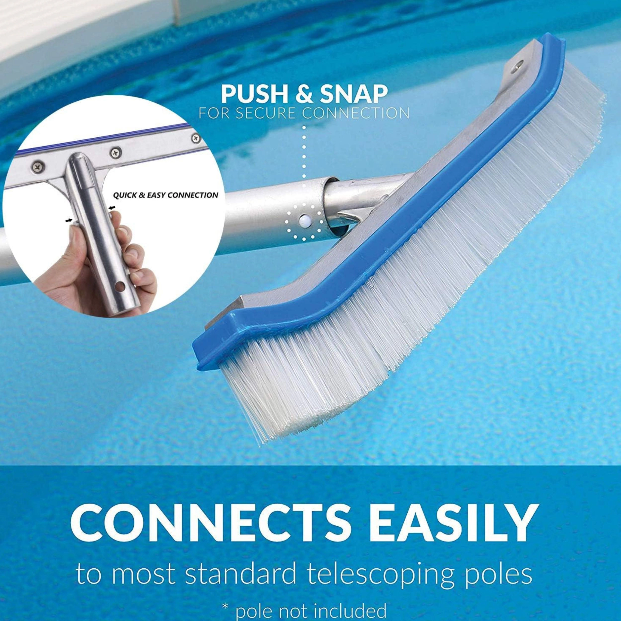 Stock Preferred 18 Inch Heavy Duty Pool Wall and Tile Brush with Nylon Bristles Aluminum Back