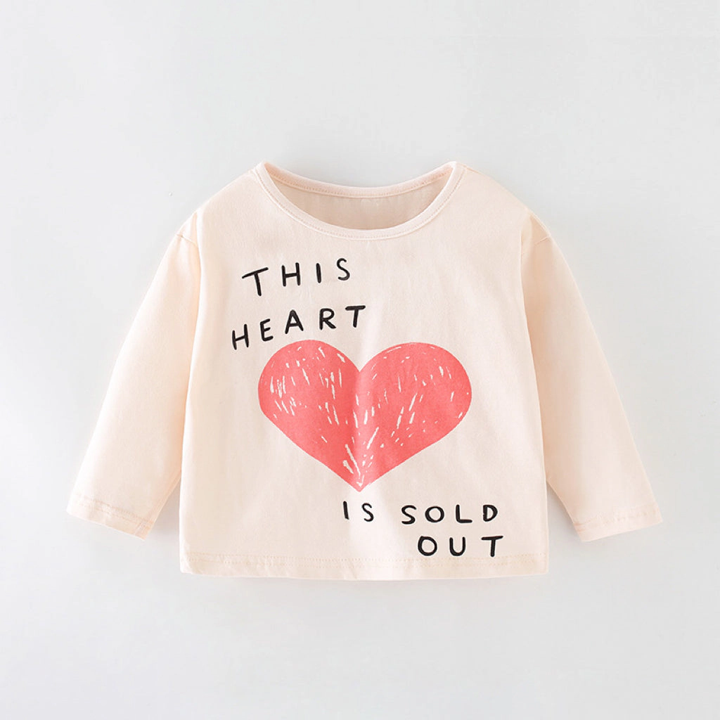 MyKids-USA Baby Girl Heart Pattern Long Sleeve Kids Valentine Day Shirt