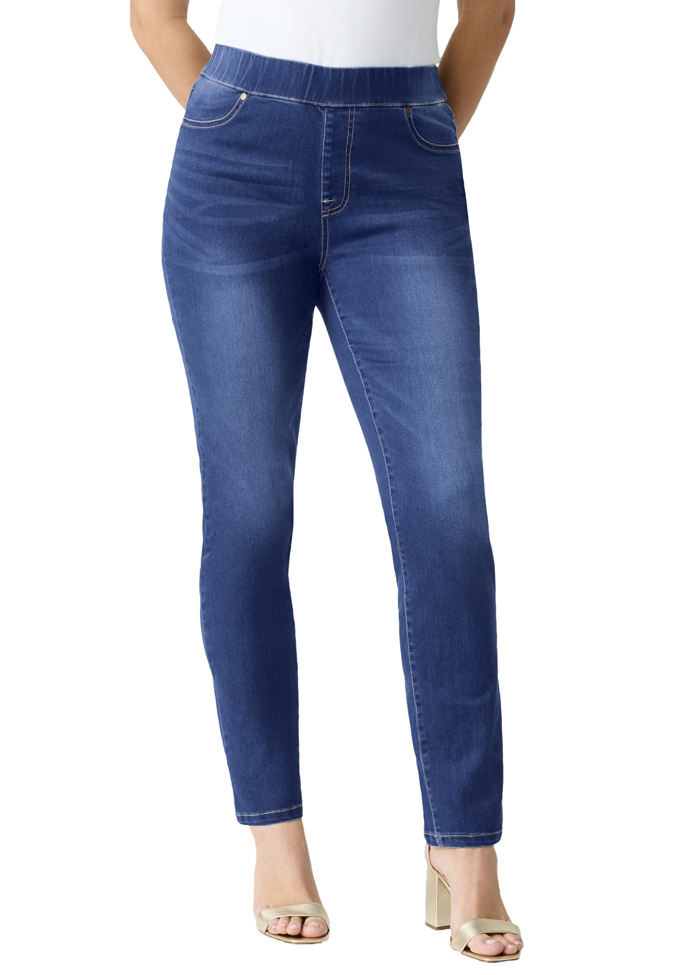 Roaman's Women's Plus 360° Stretch Straight Leg Jean