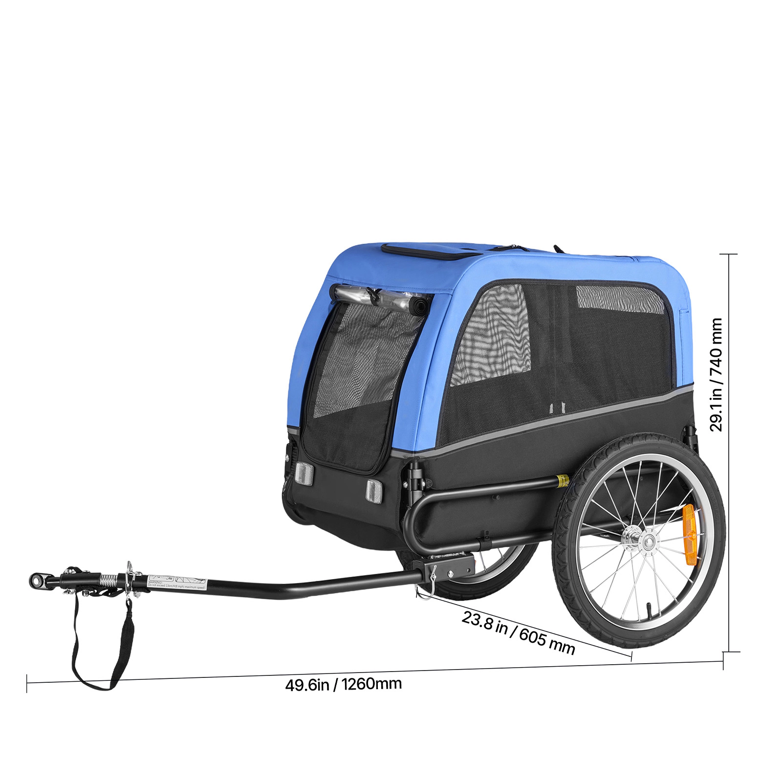HONGGE Foldable Dog Bike Trailer for Small to Medium Dogs, Supports up to 66 lbs, Fits 22-28 in Bicycle Wheels