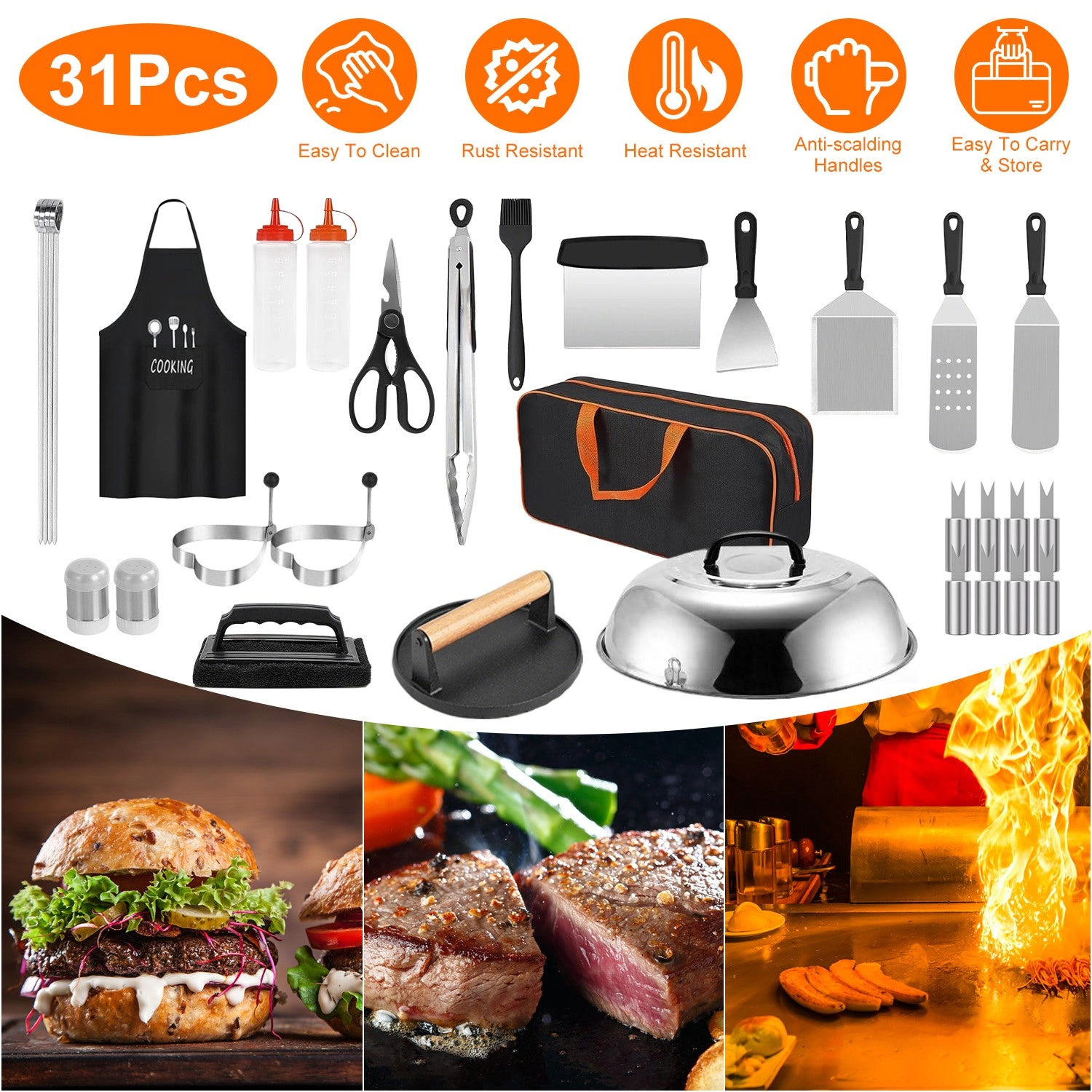 GBruno 31-Piece Griddle Accessories Kit With Bag