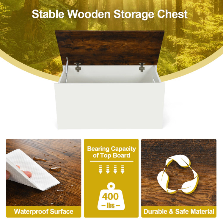 Hivvago Flip-top Storage Chest with Self-hold Cover and Pneumatic Rod