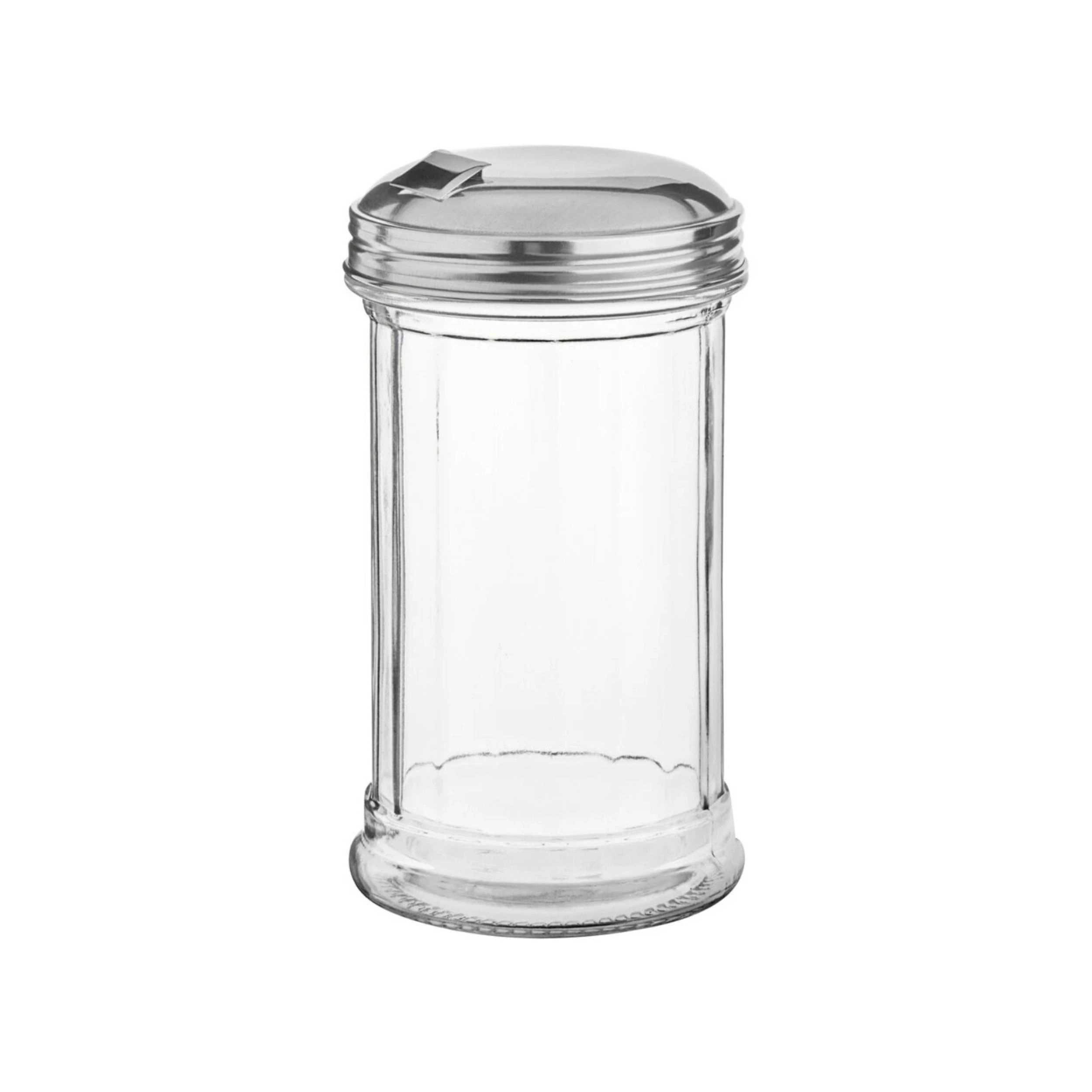 Home Collection 12 oz Retro Glass Sugar Shaker Dispenser with Stainless Steel Pour Lid
