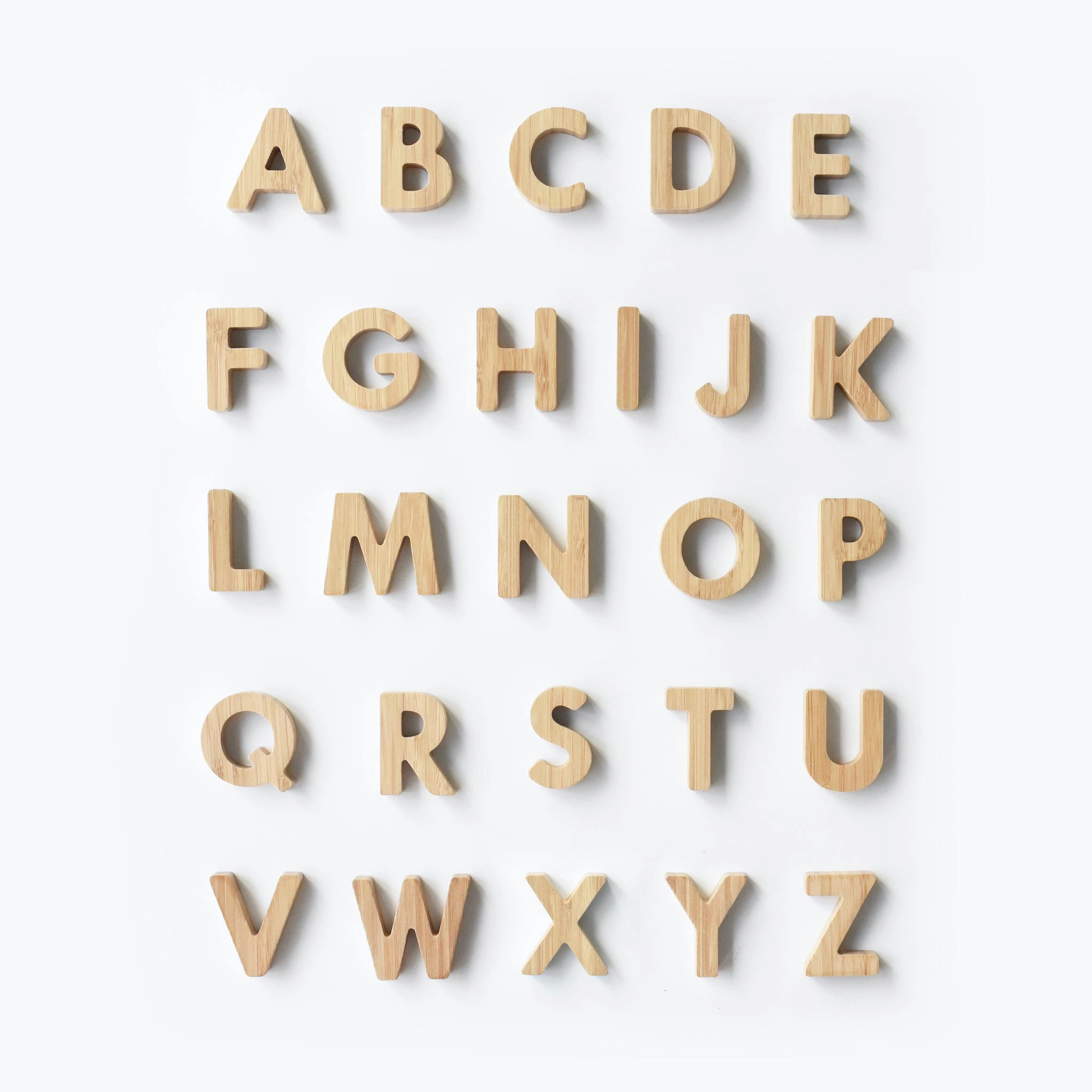 Wee Gallery Alphabet Adventure Bundle - 26-Piece Bamboo Alphabet Set with Animal Alphabet Cards
