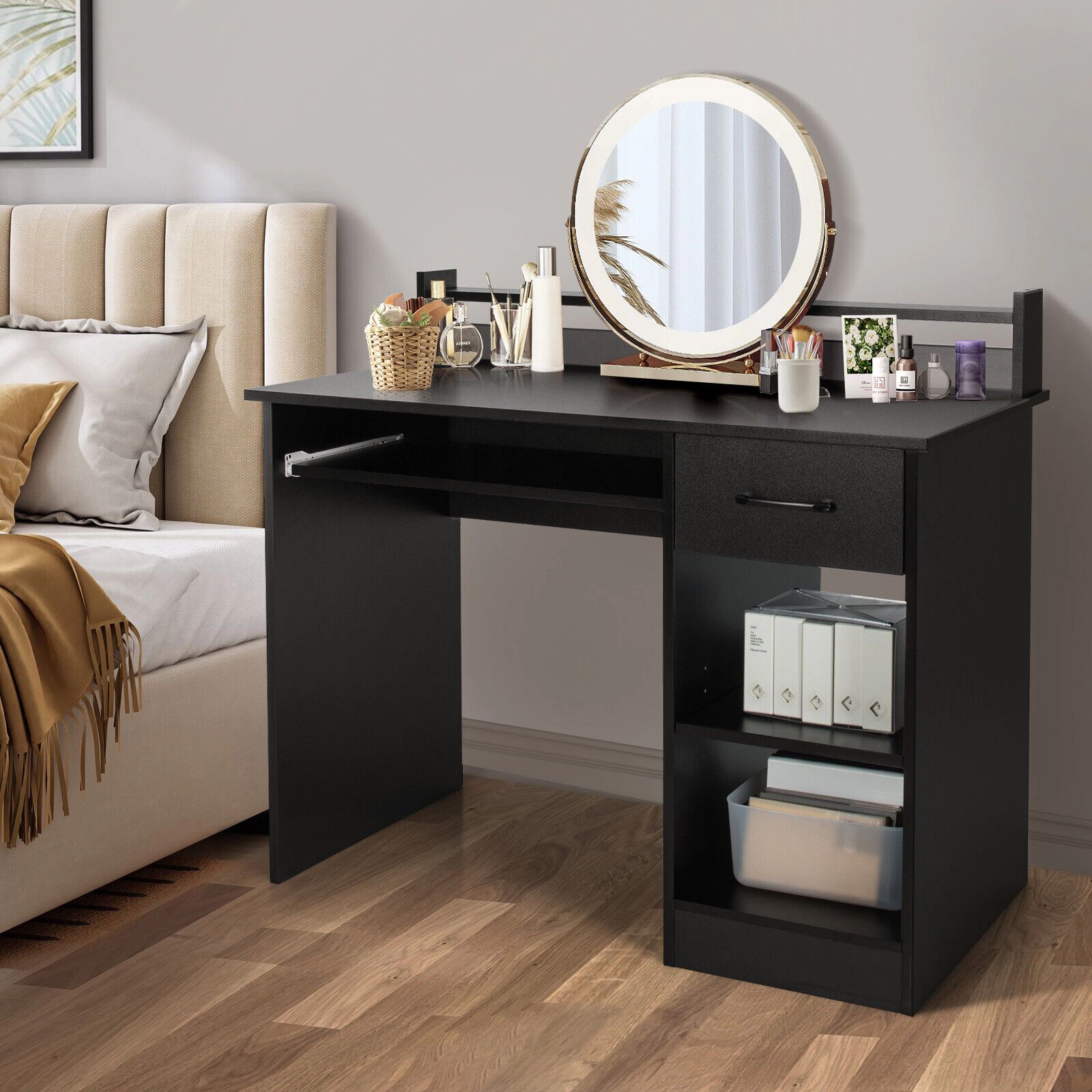 SlickBlue Computer Desk with Drawer and Adjustable Shelf