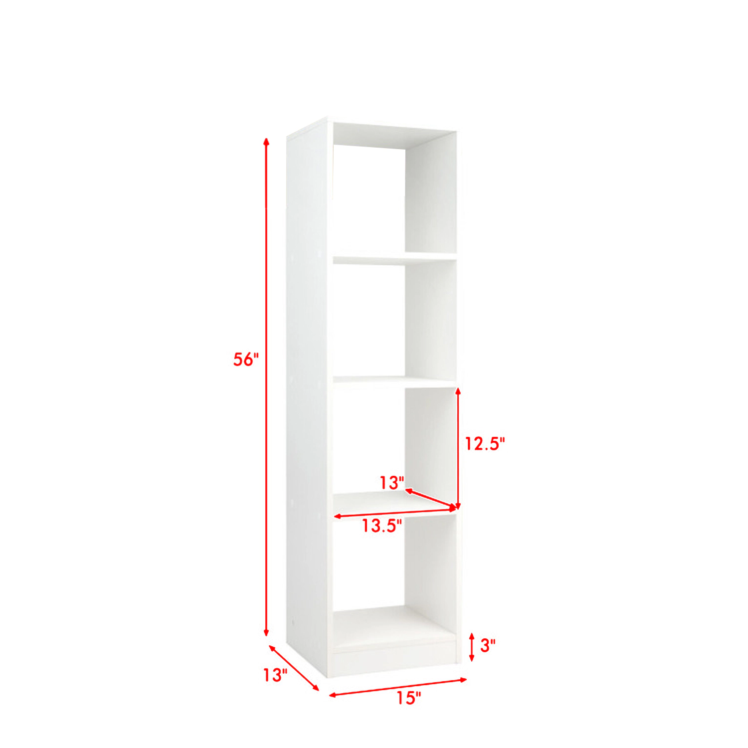 Hivvago 5-Tier Vertical Bookshelf with 4 Storage Cubes