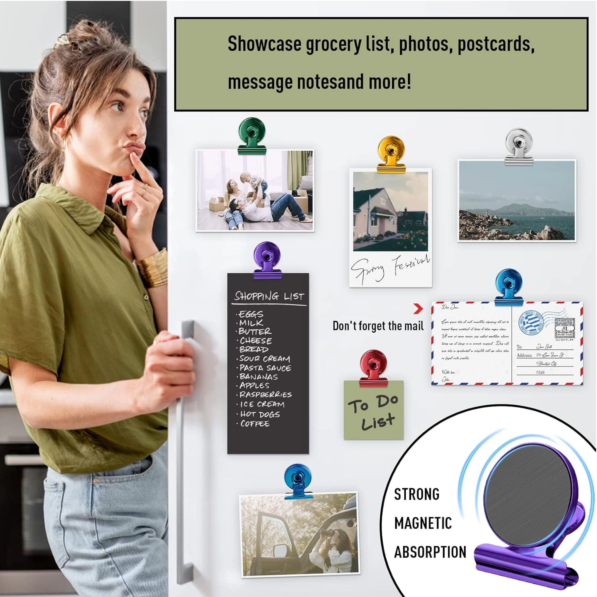 Stock Preferred Pack of 12 Fridge Magnets Magnetic Clips for Refrigerator and Whiteboard