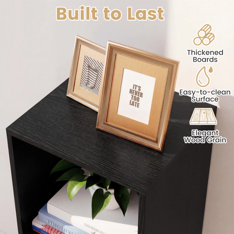 Hivvago 2 Cube Bookshelf with Back Guardrail for Living Room Bedroom