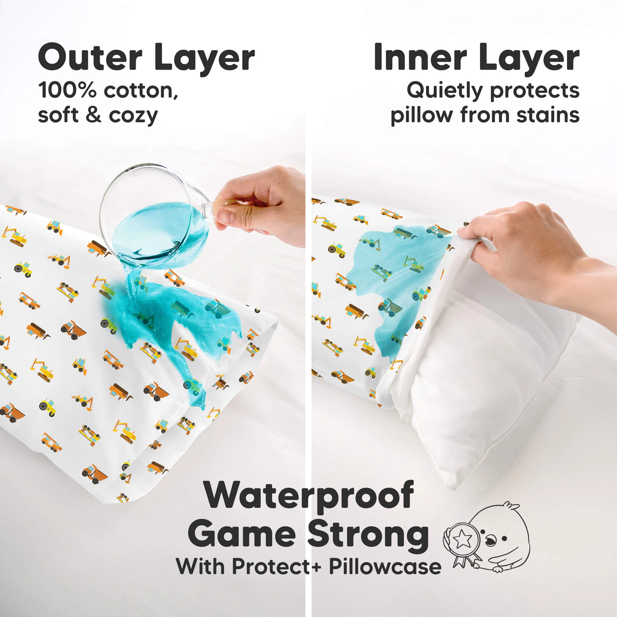 KeaBabies 2-Pack My Little Dreamy [Protect+] Waterproof Pillowcase