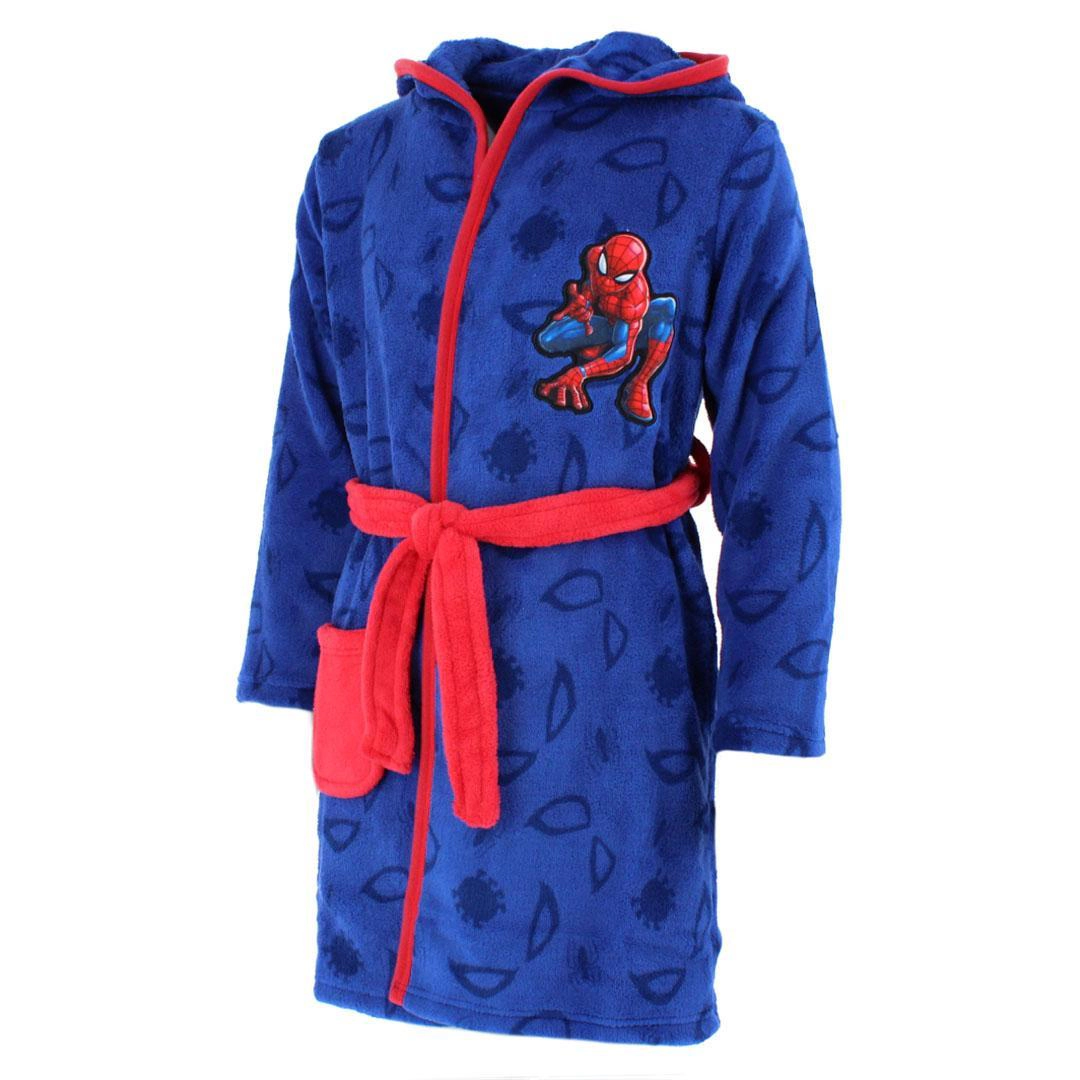 Textiel Trade Boy's Spiderman Hooded Plush Bathrobe