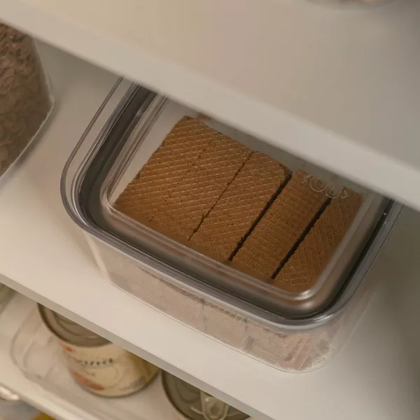 OU Airtight Food Storage Container 8pc, BPA Free Clear Plastic Containers w/ Leak Proof Lid, Stackable Pantry Organizer