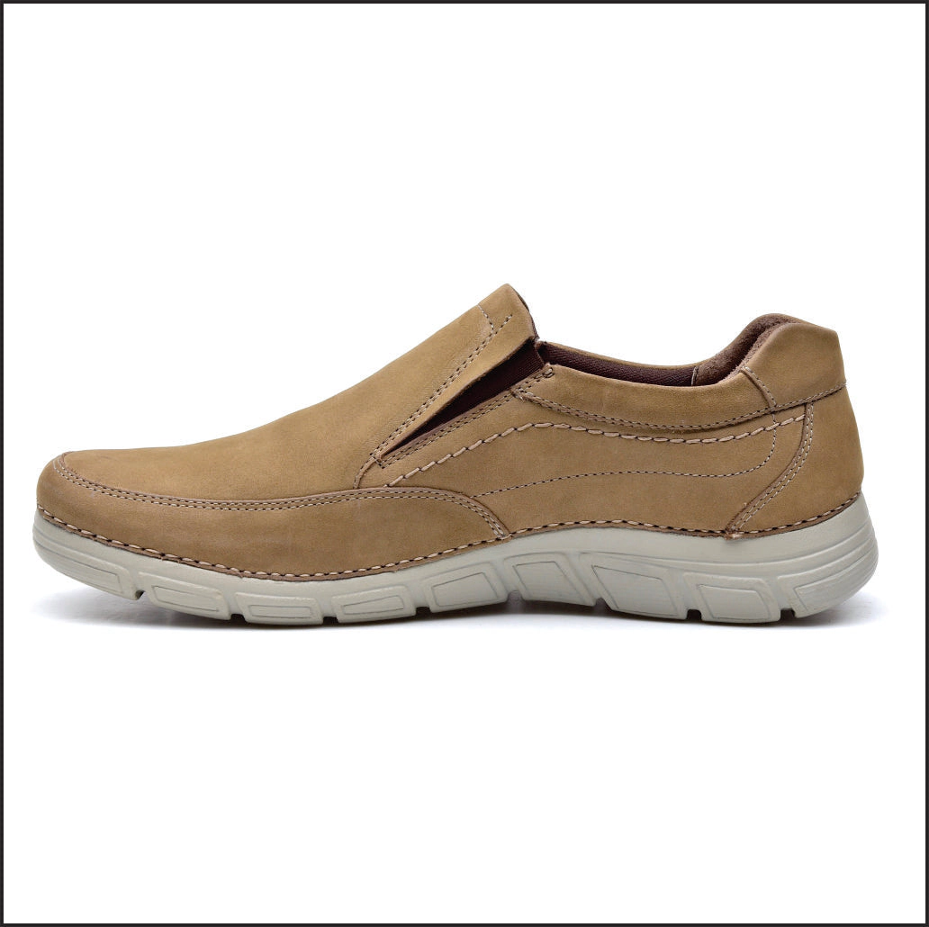 Pazstor Men’s Nubuck Leather Moccasin Rock