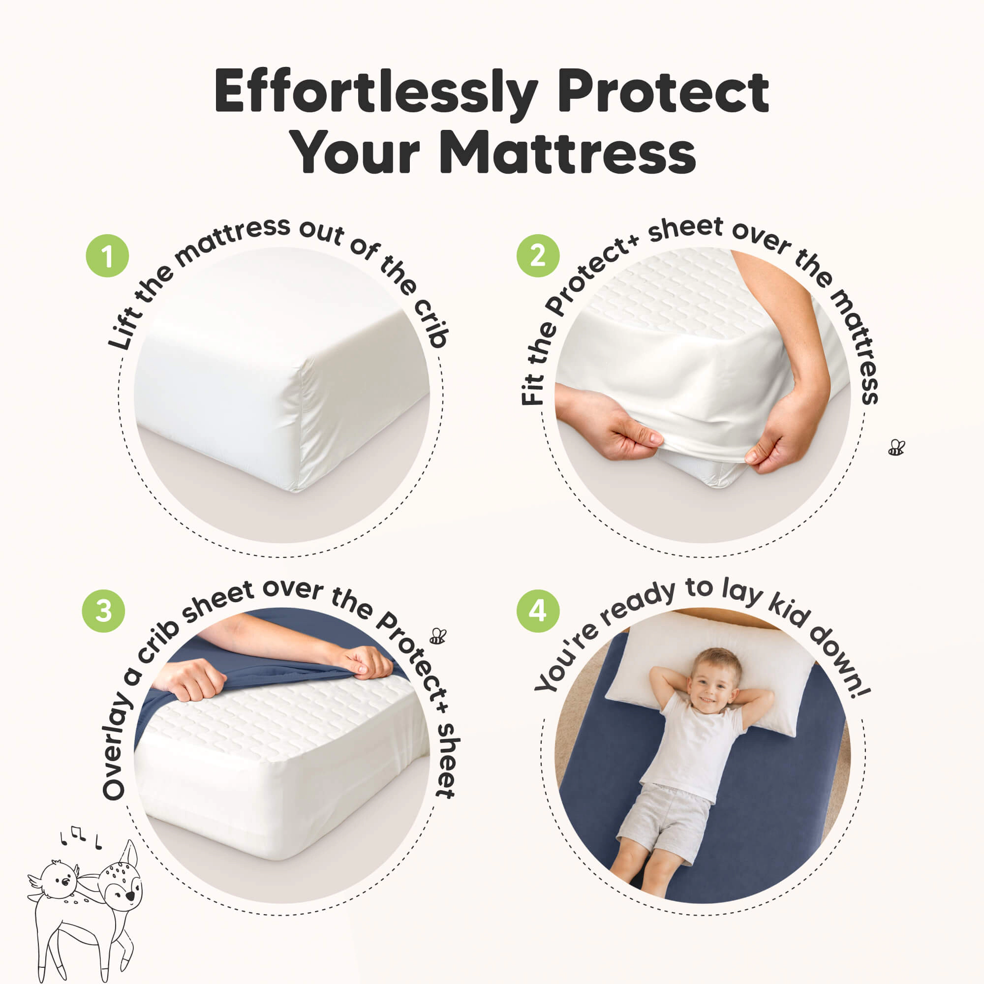 KeaBabies 1-Pack Mavy Protect+ Waterproof Twin Mattress Protectors