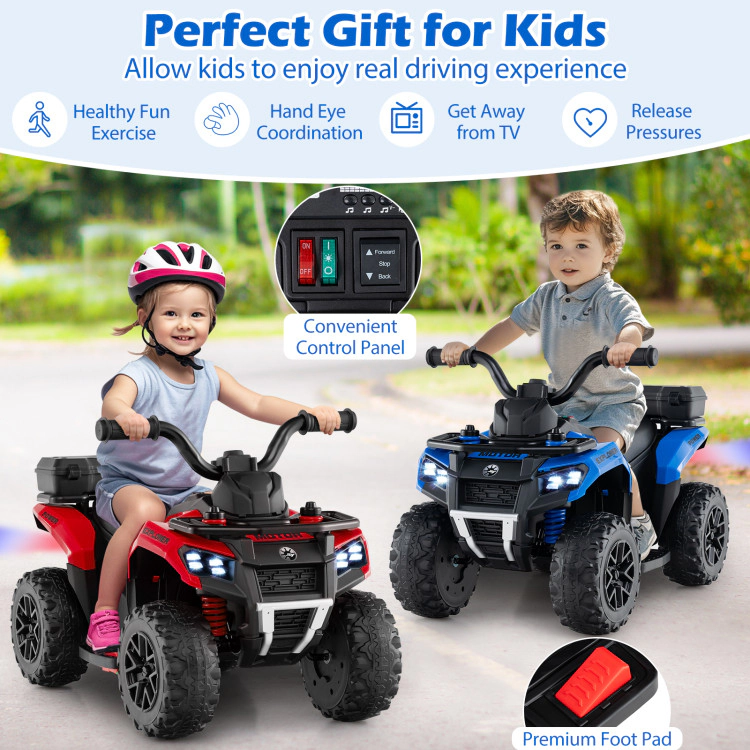 Hivvago 6V Kids Ride On ATV with Spray Function and Storage Box Music
