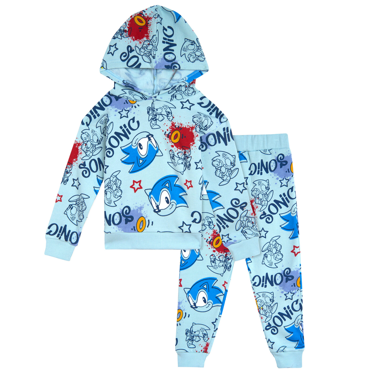 SEGA Sonic the Hedgehog Boys' 2-Piece Fleece Hoodie and Pants Set