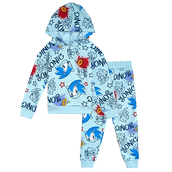 SEGA Sonic the Hedgehog Boys' 2-Piece Fleece Hoodie and Pants Set