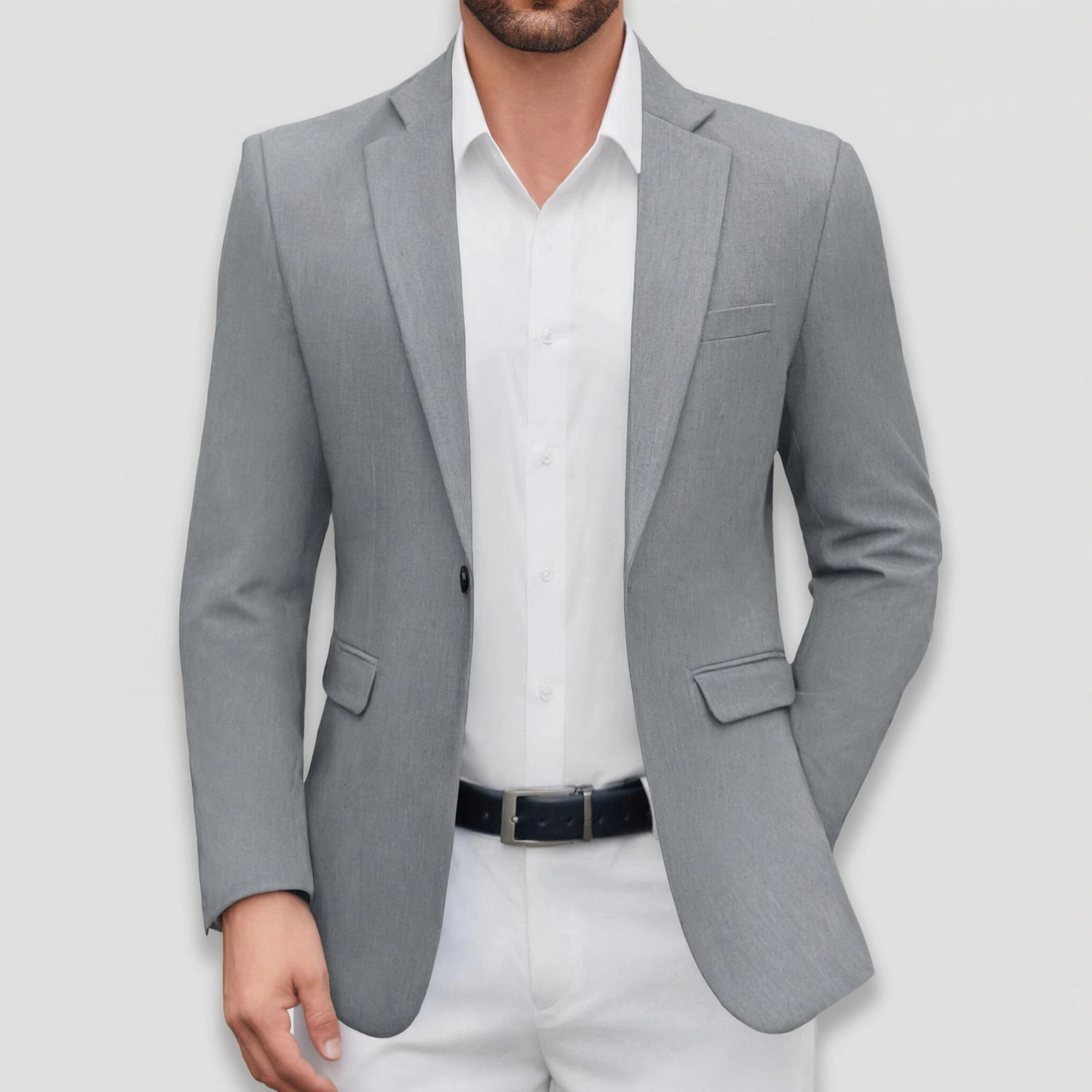 COOFANDY Mens One Button Blazer Notched Lapel Long Sleeve Slim Fit Sport Coat Jacket