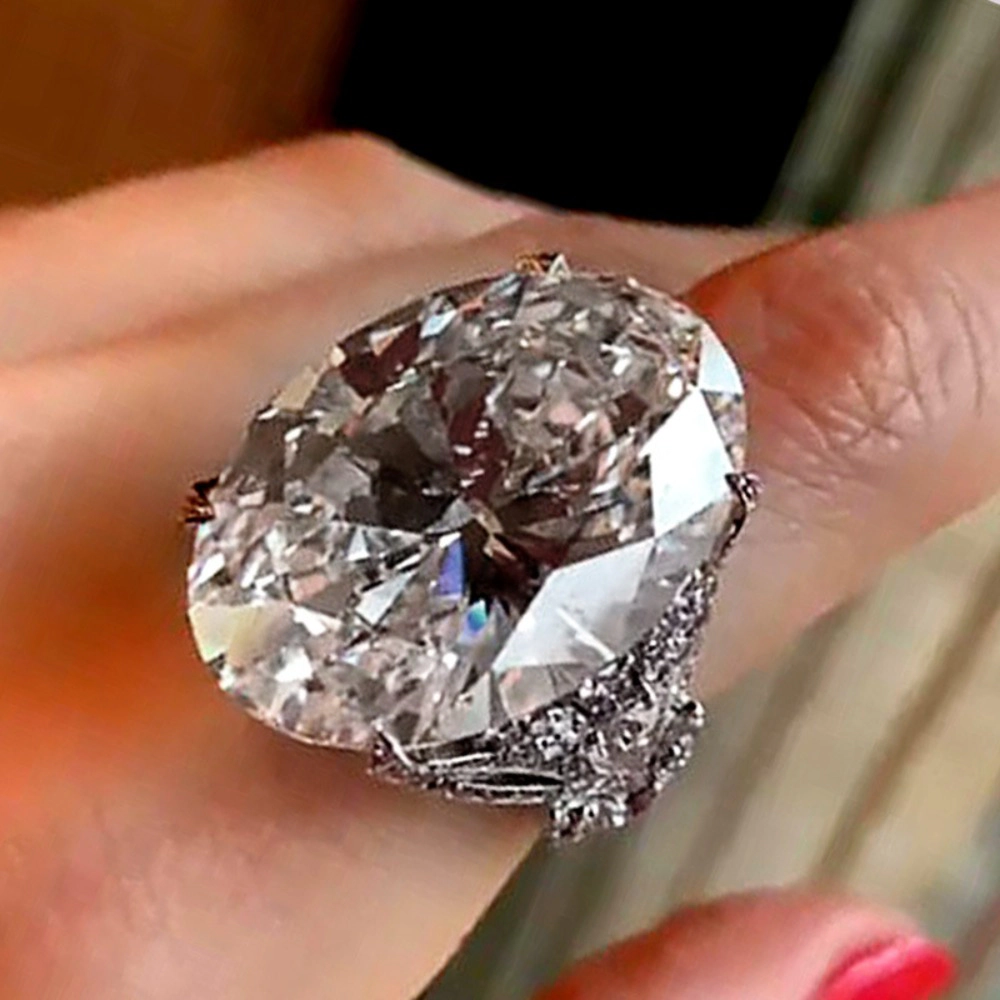Wardrobe Whimsy Oval Cut Cubic Zirconia Statement Cocktail Ring for Women