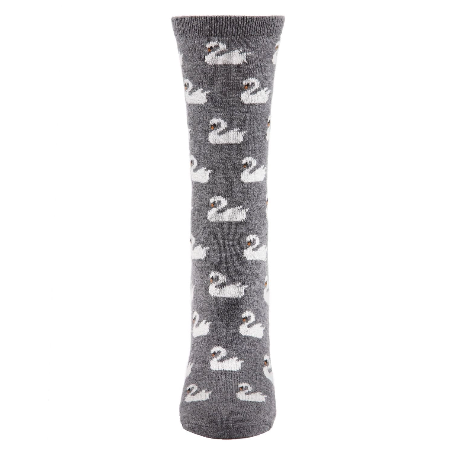 MeMoi Women's Soft White Swan Cashmere Blend Crew Socks