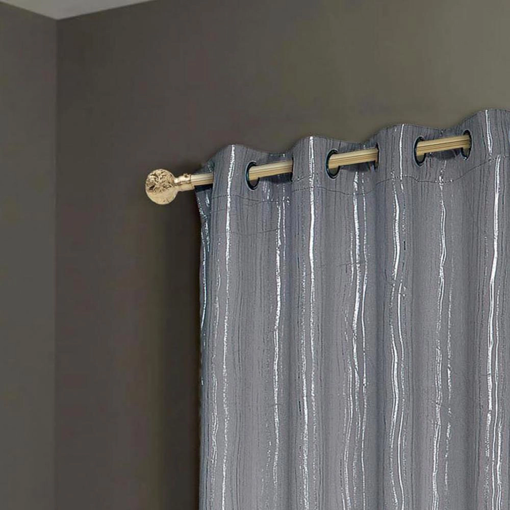 Rt Designers Collection Stylish Iceland Metallic All Season Blackout Curtain Elegant Drape 54" X 90" Charcoal