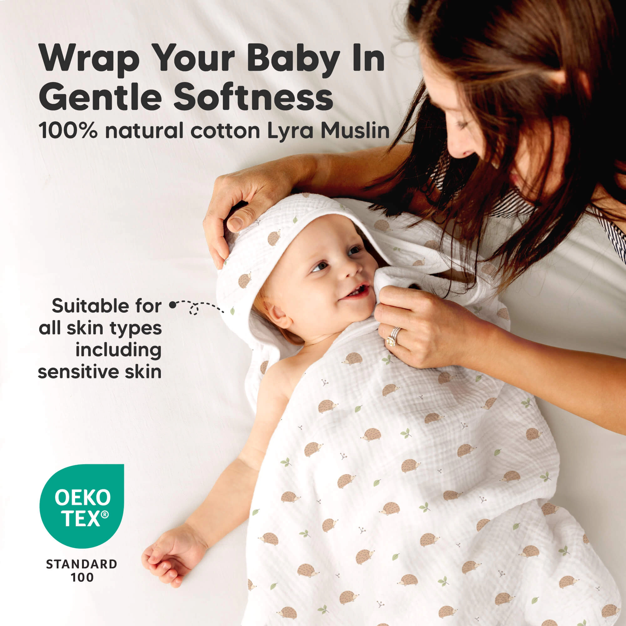 KeaBabies Lyra Muslin Hooded Towel