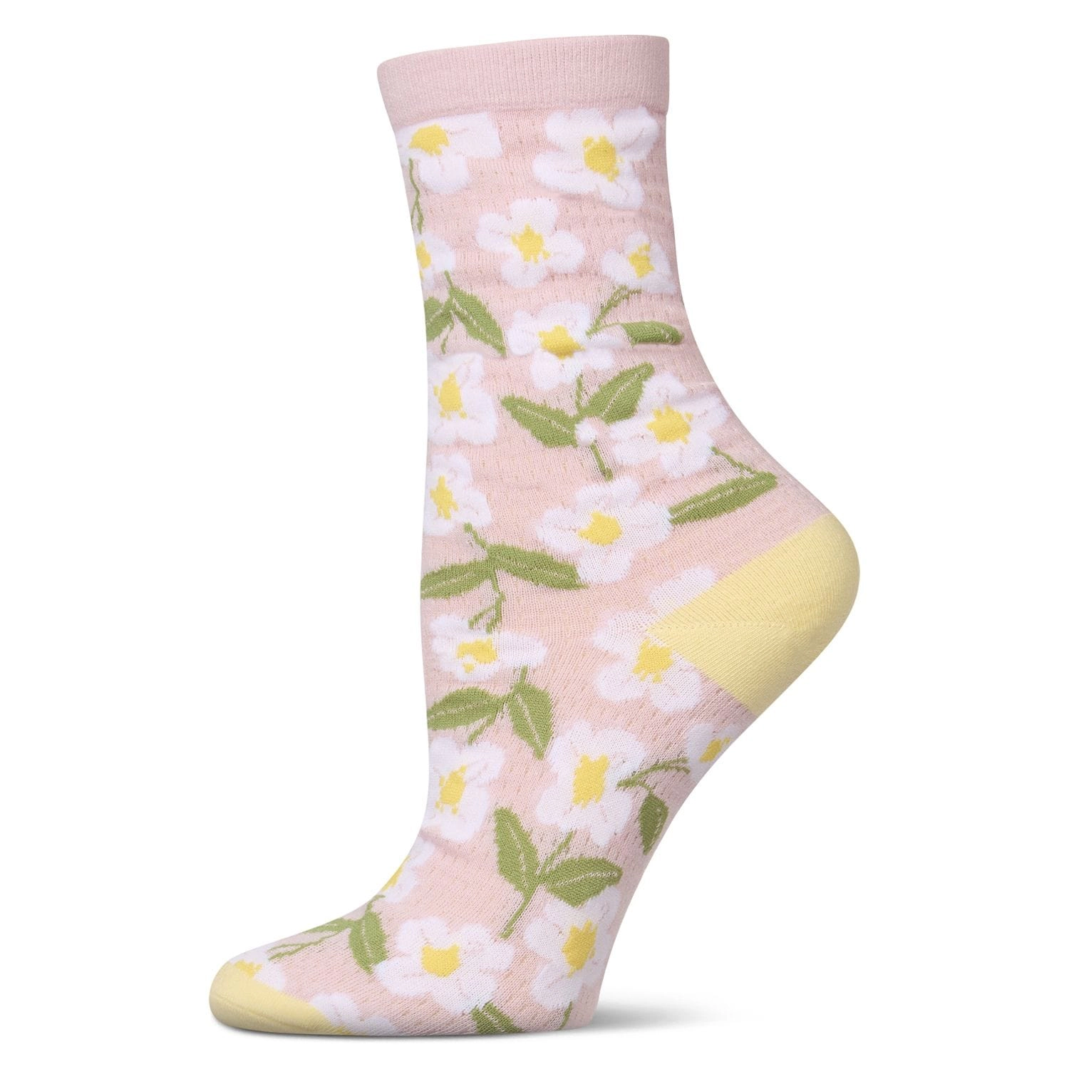MeMoi Women's Daisy Pointelle Crew Socks