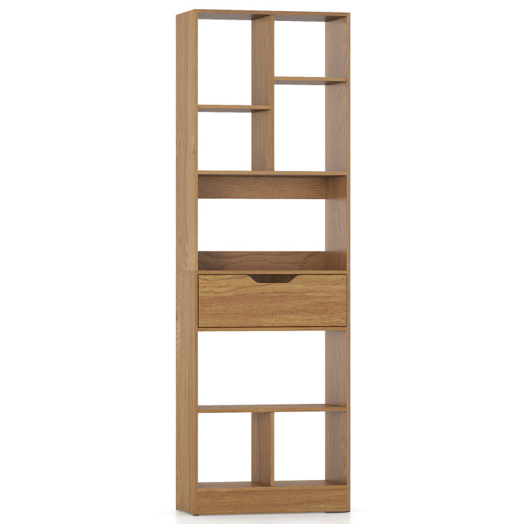 Hivvago 61inch Tall Freestanding Bookcase with Drawer 8-Cube Storage Organizer