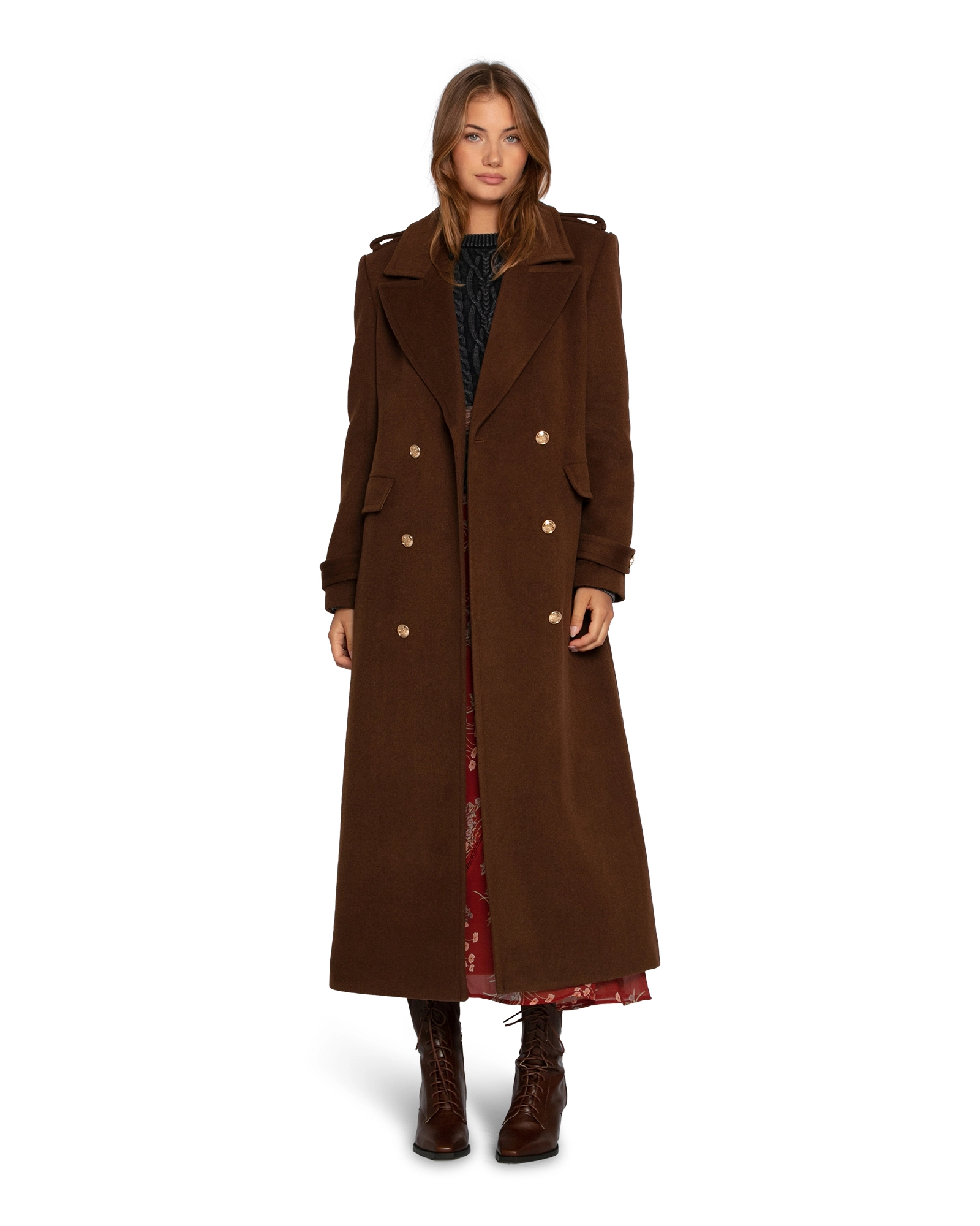 Belle & Bloom Command Wool Blend Double Breast Maxi Coat