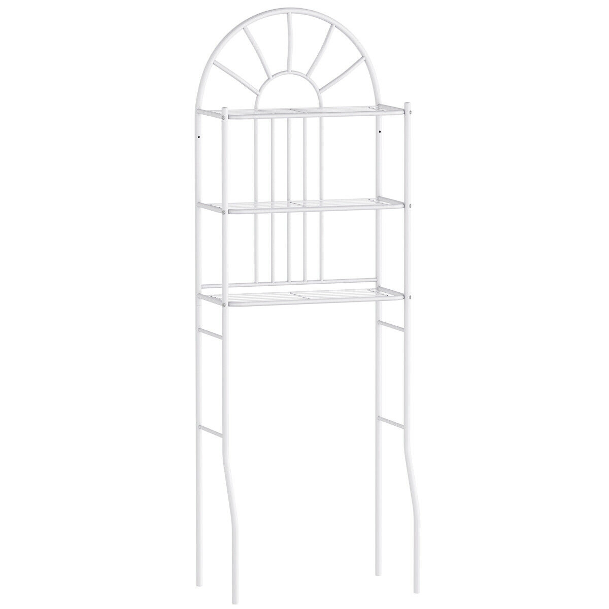 Slickblue Over The Toilet Bathroom Storage Rack with 3 Tier Shelves and Metal Frame