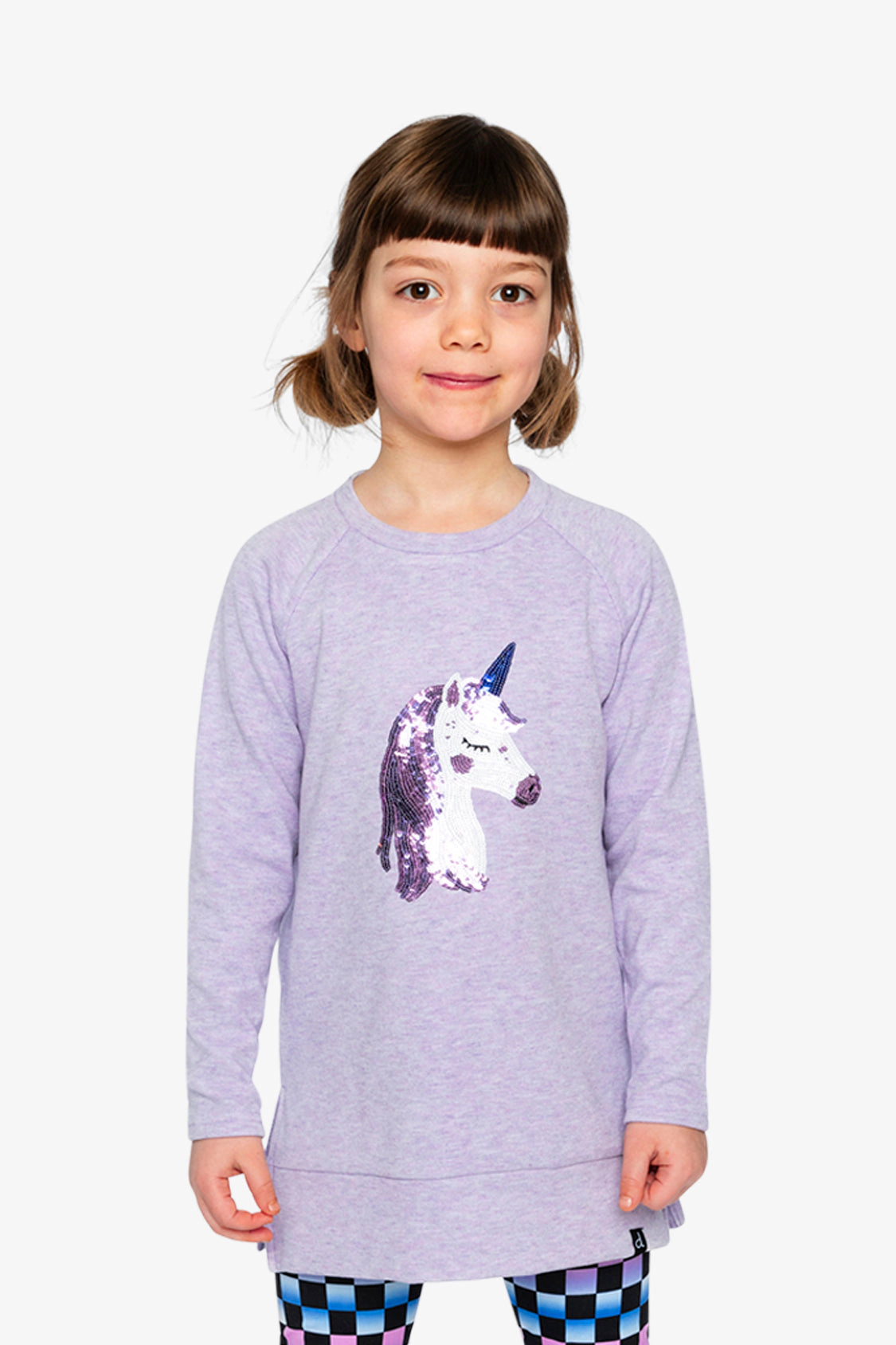 Deux par Girls Sequin Unicorn Long Sleeve Tunic