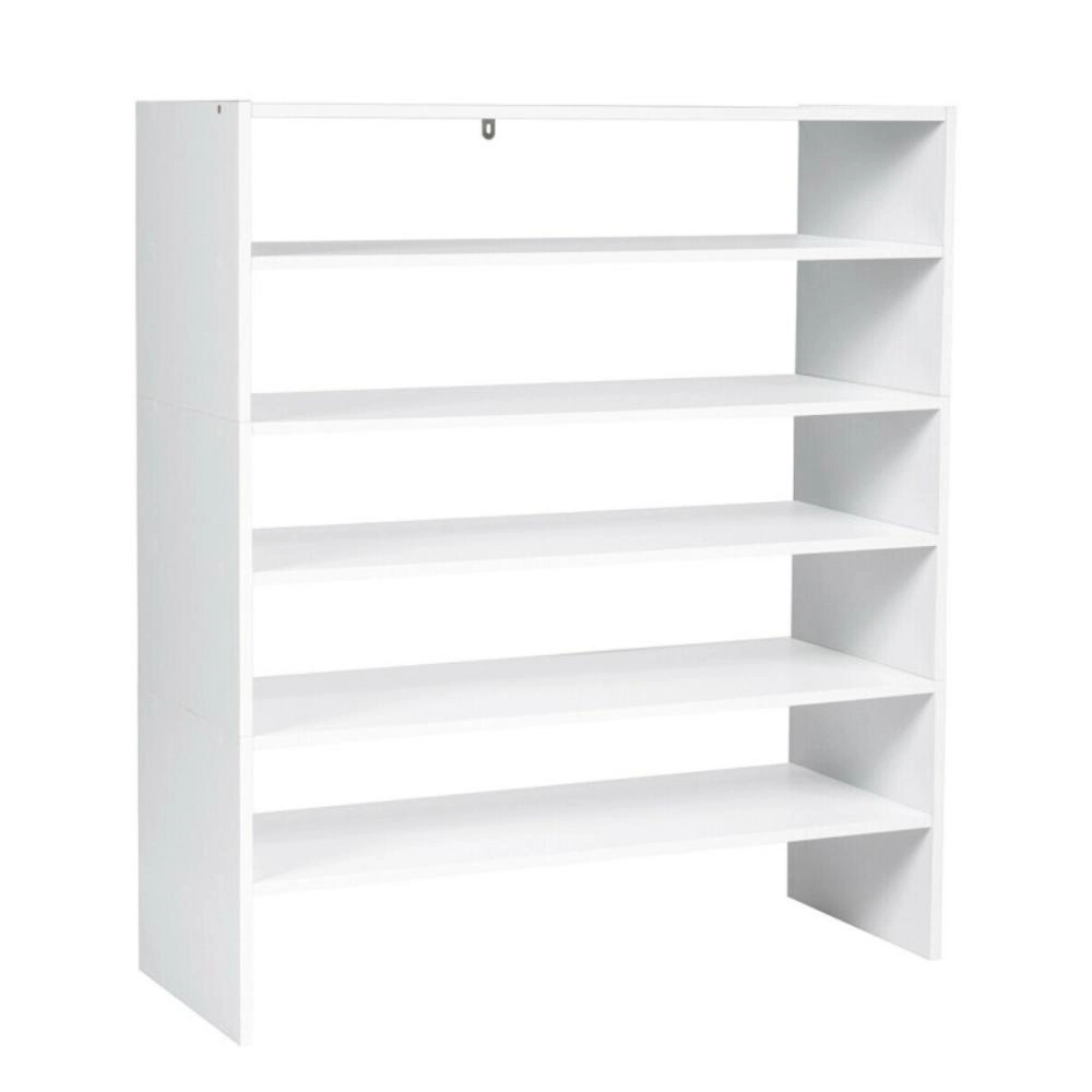 Hivvago 3 Pieces 31-Inch Stackable Multi-Shape Shoe Rack