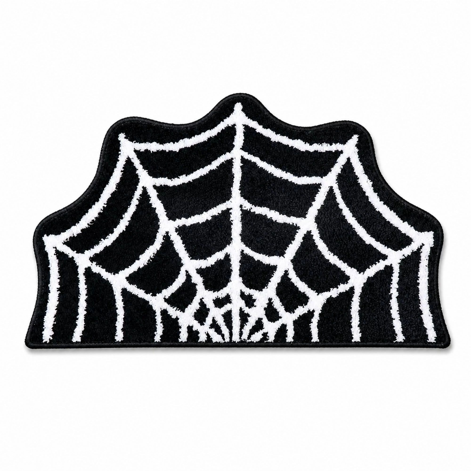 Alilang Halloween Spider Web Shaped Nonslip Bath Accent Rug 15.7 x 23.6 in