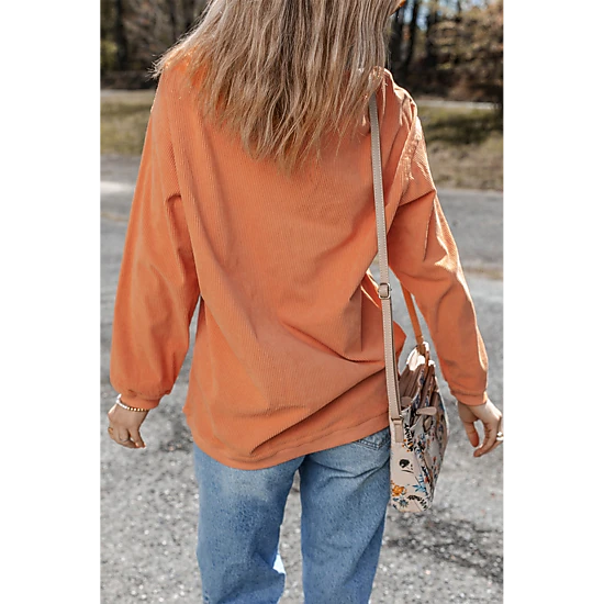 Threaded Pear Women's Kamryn Ribbed Corduroy Oversized Sweatshirt