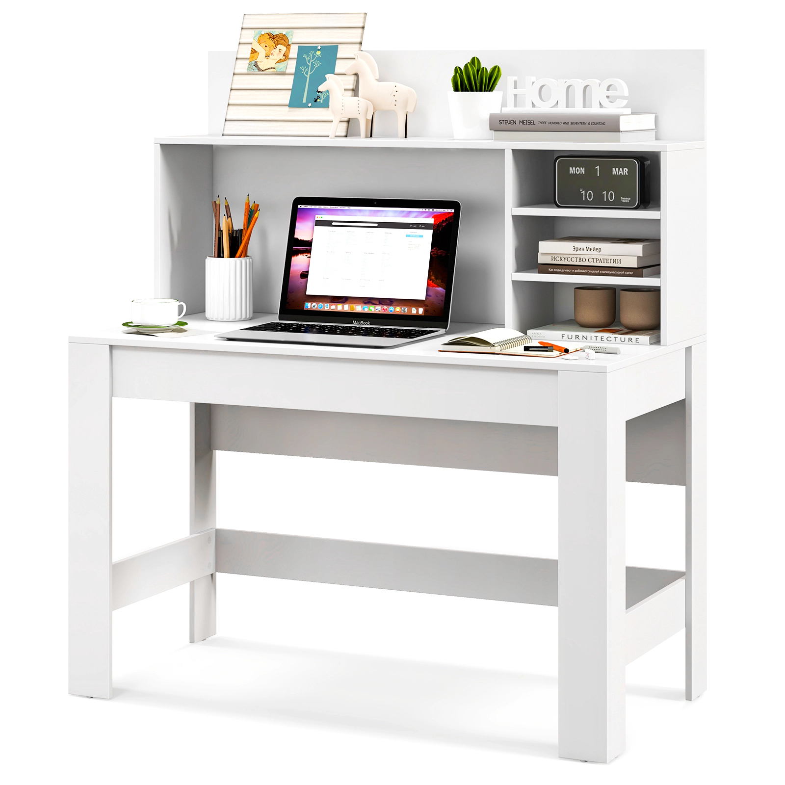 LJG 48 Inch Writing Computer Desk with Anti-Tipping Kits and Cable Management Hole