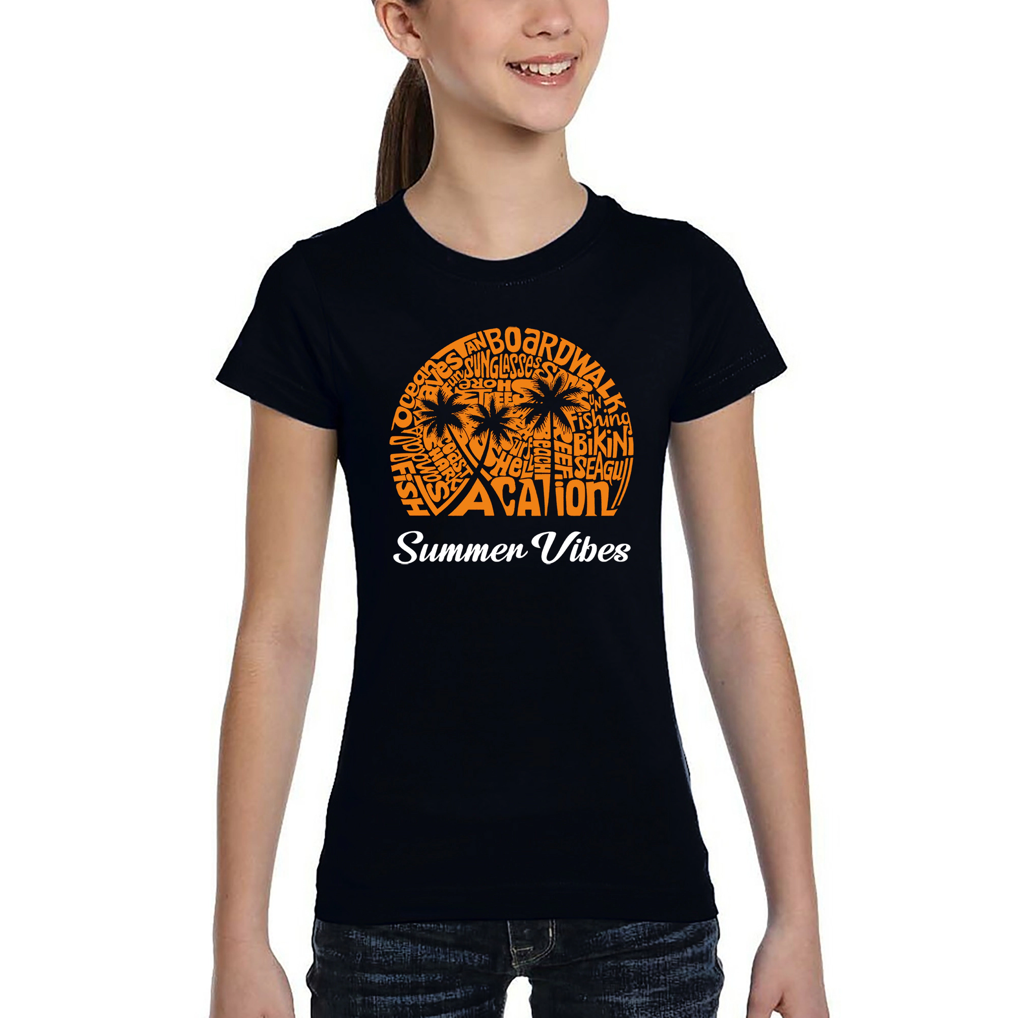 LA Pop Art Girls Word T-Shirt - Summer Vibes