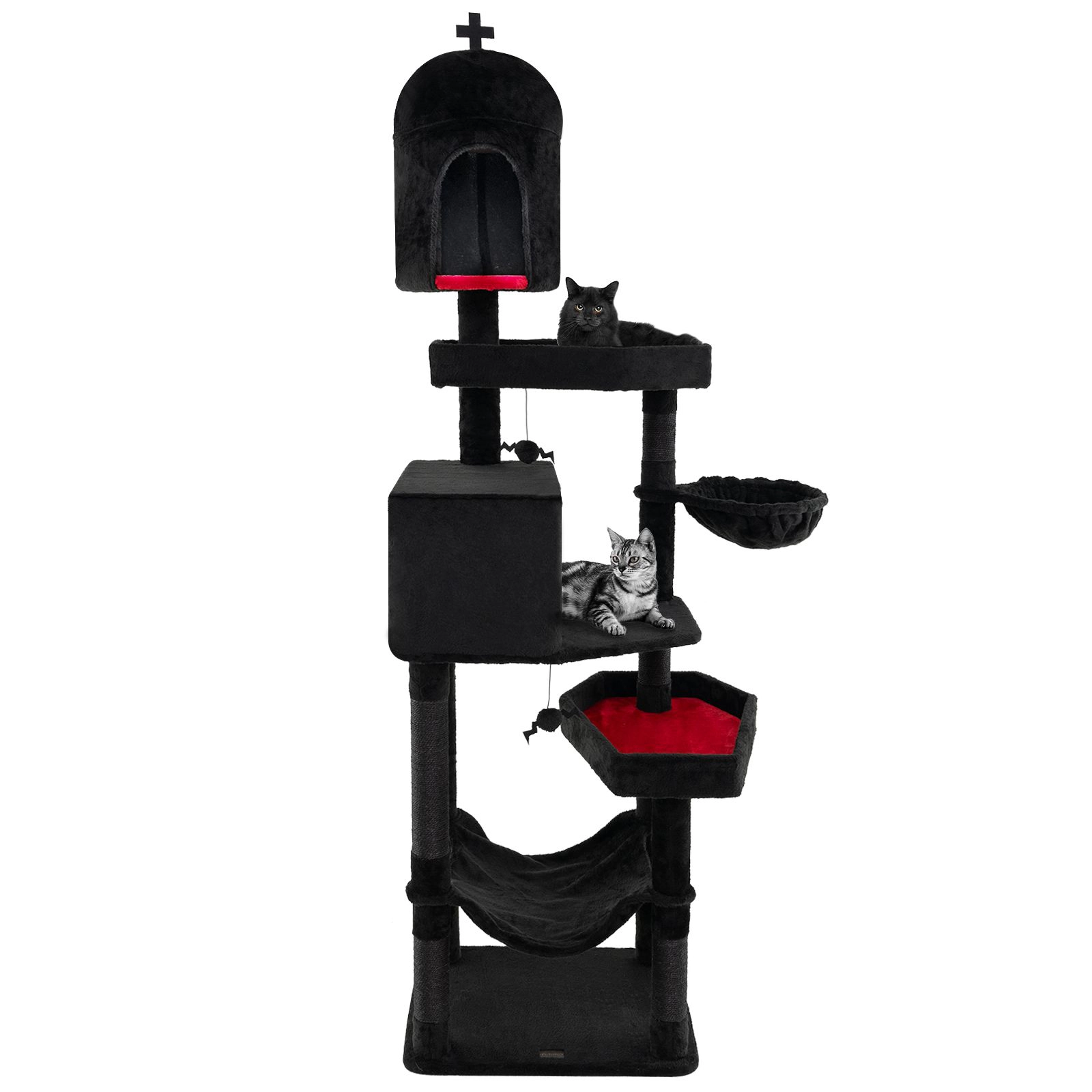SlickBlue 83" Multi-Level Cat Tower with 2 Coffin Beds & Condos