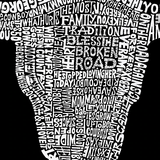 LA Pop Art Country Musics All Time Hits - Mens Word Art Hooded Sweatshirt