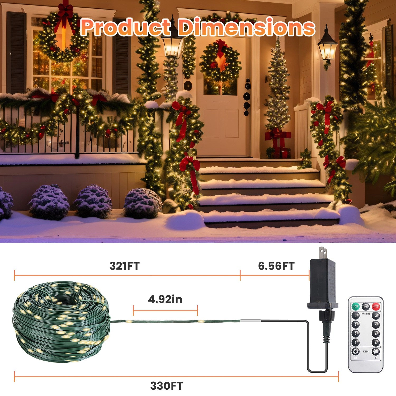 GBruno 330FT 1000LED Outdoor String Lights
