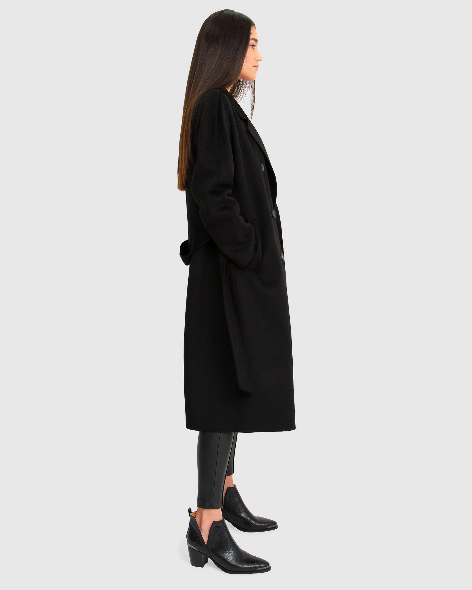 Belle & Bloom Womens Boss Girl Double-Breasted Lined Wool Coat