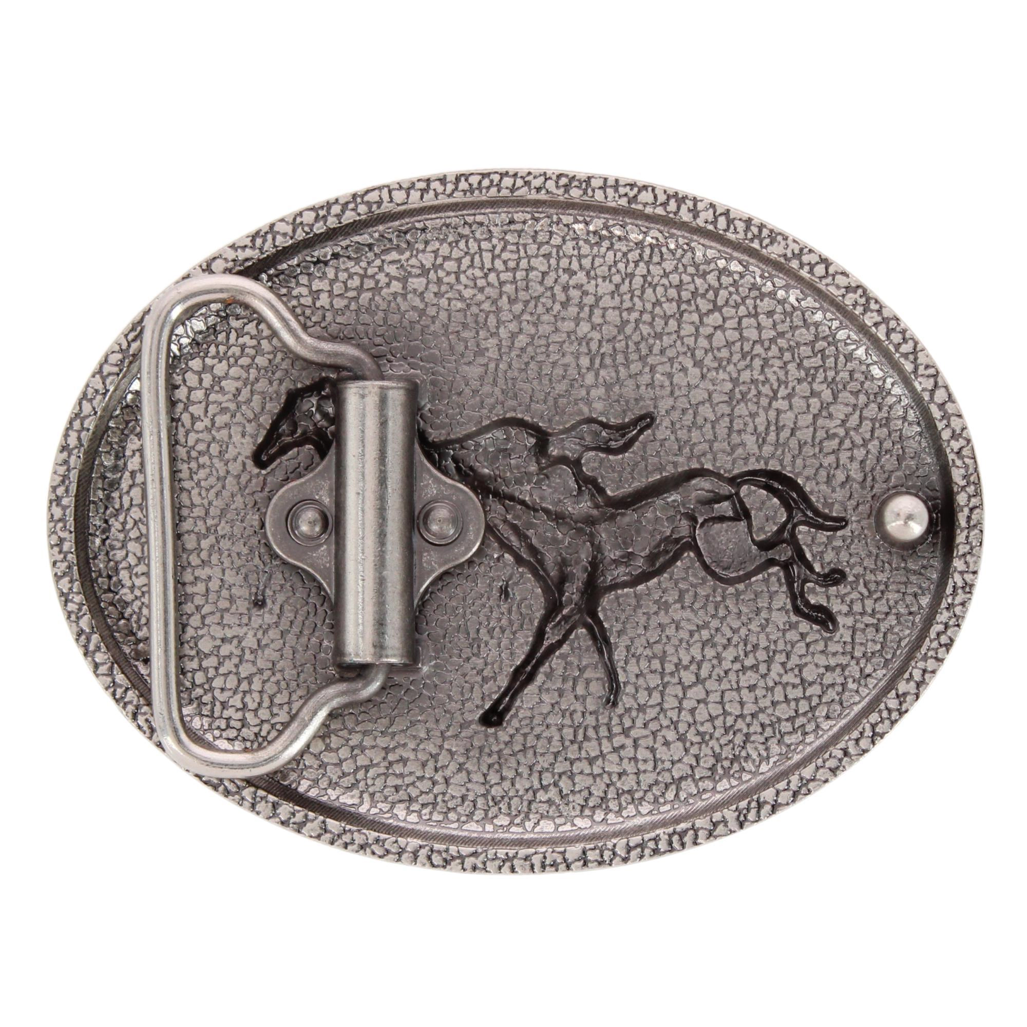 CTM Women's Running Horses Turquoise Belt Buckle for 1.5 Inch Belts