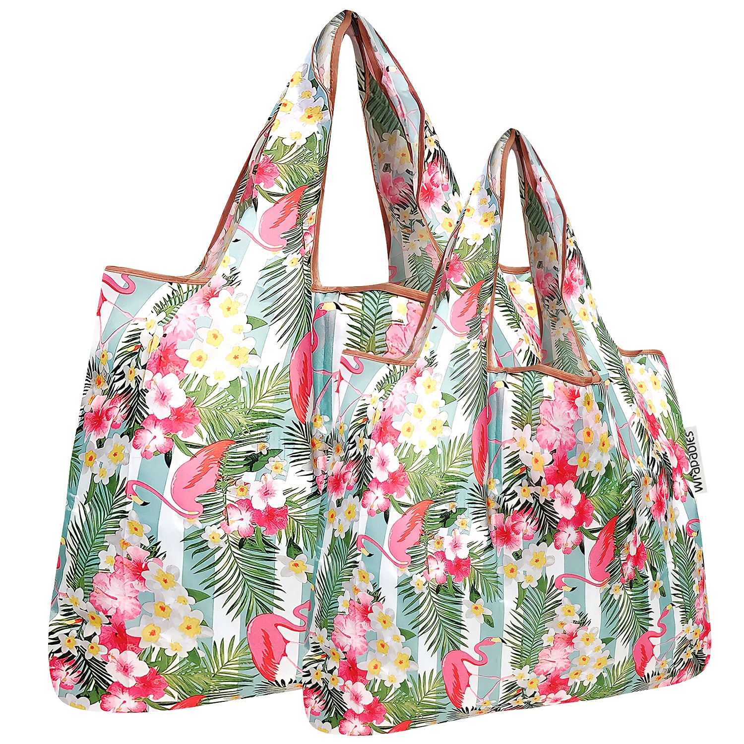 Wrapables LS Nylon Reusable Shopping Bags for Groceries (set of 2