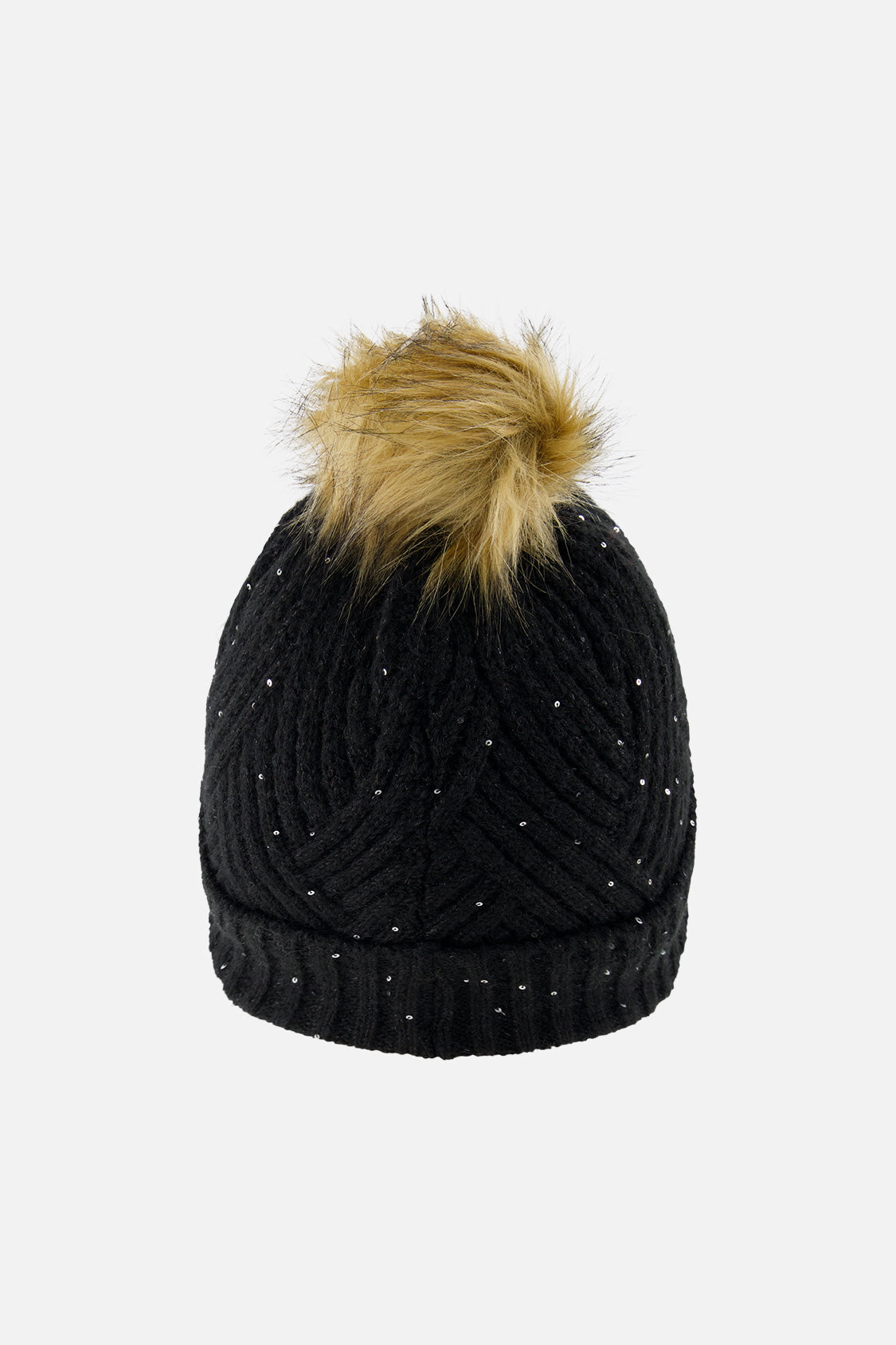 Deux par Girls Winter Chevron Knit Hat with Pompom