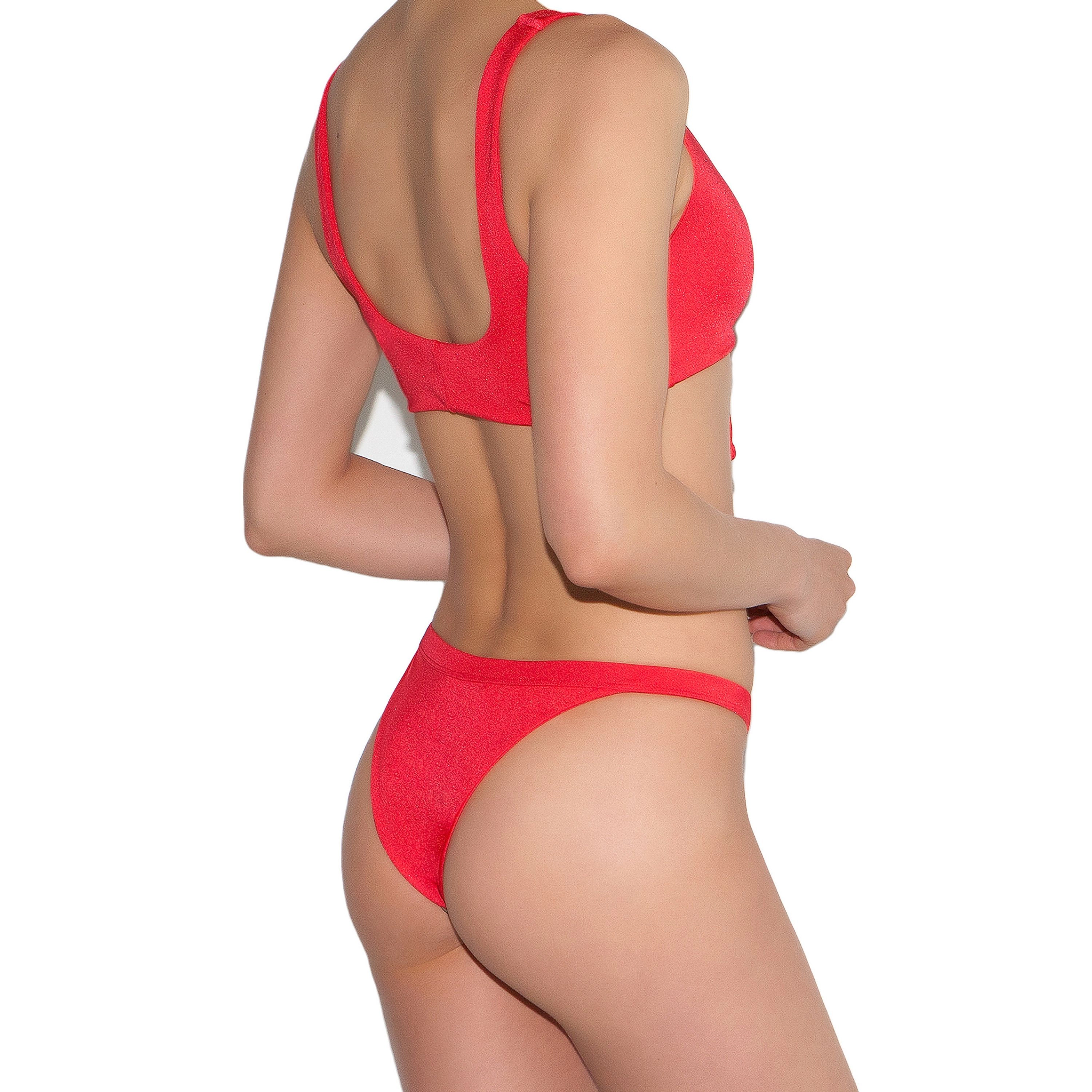 Cherina Beachwear Women's Stephany Plunge Neck - Front-Tie Bikini Top