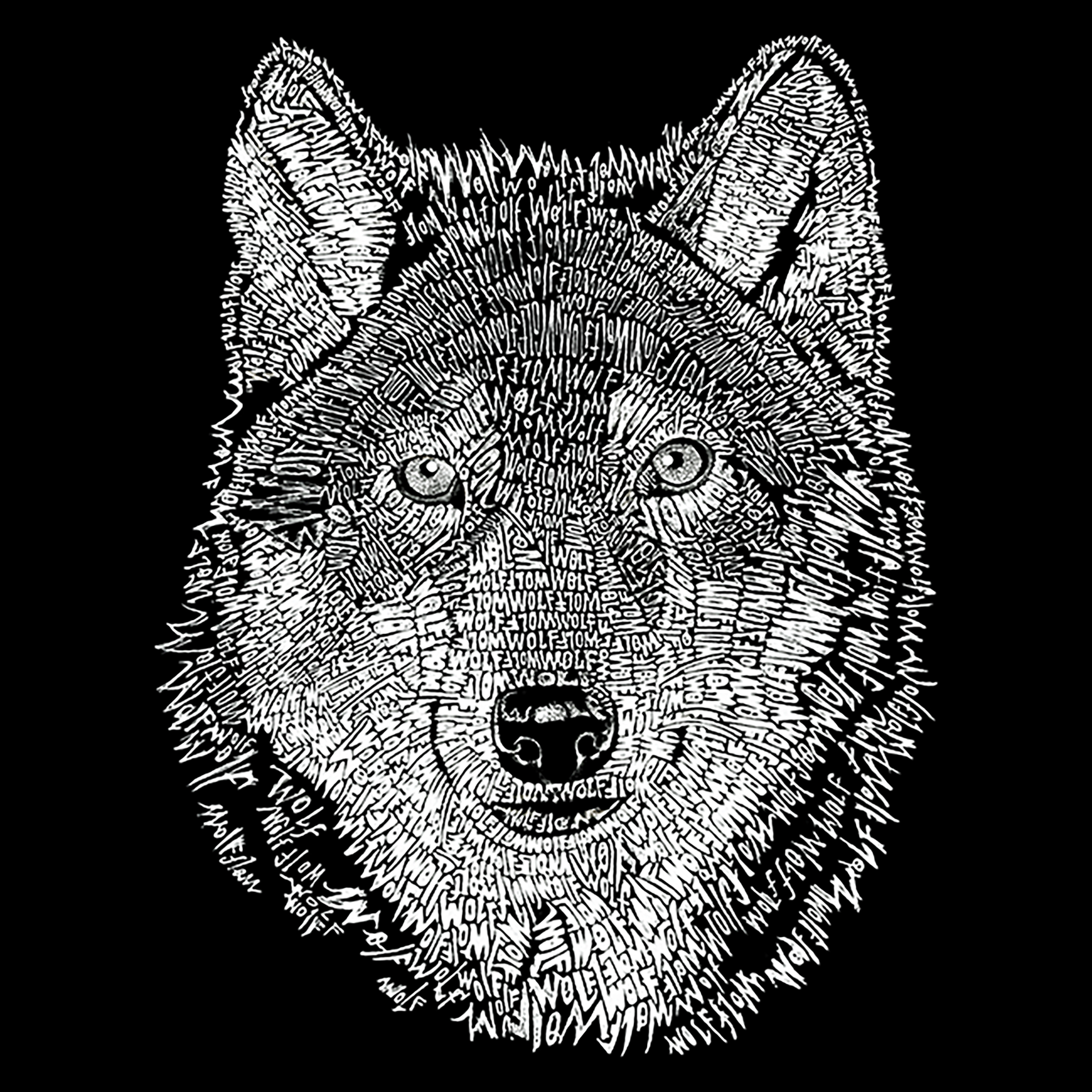 LA Pop Art Men's Wolf Word T-Shirt - Regular Fit