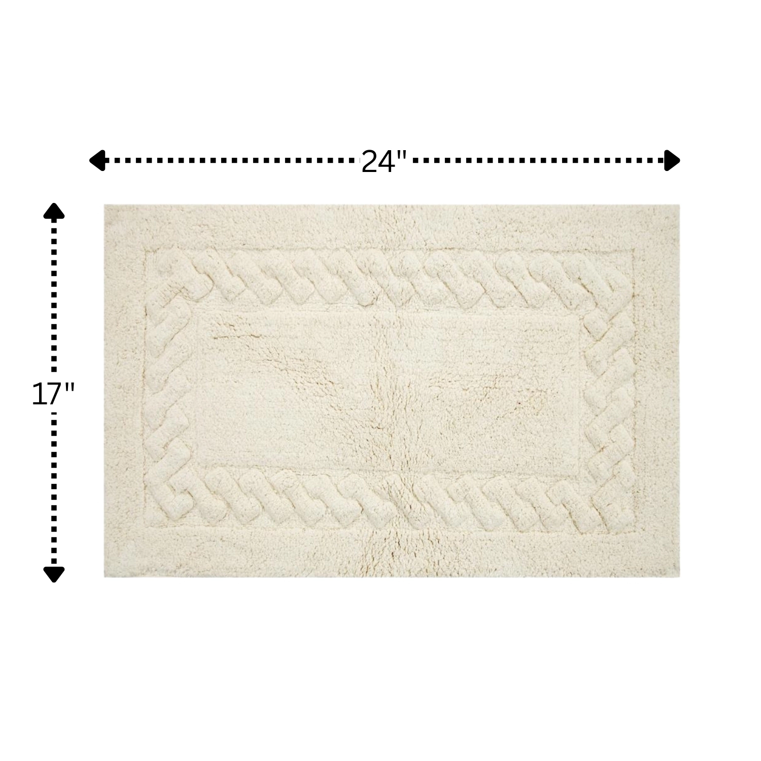 Chain Bath Rug 220 GSF Soft Plush Cotton Non Skid Back By Knightsbridge