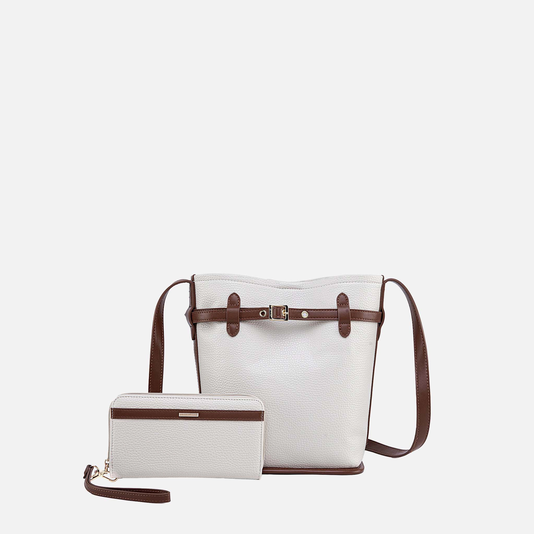 J'OMOR by Mia Color Block Faux Leather Crossbody with Matching Wallet