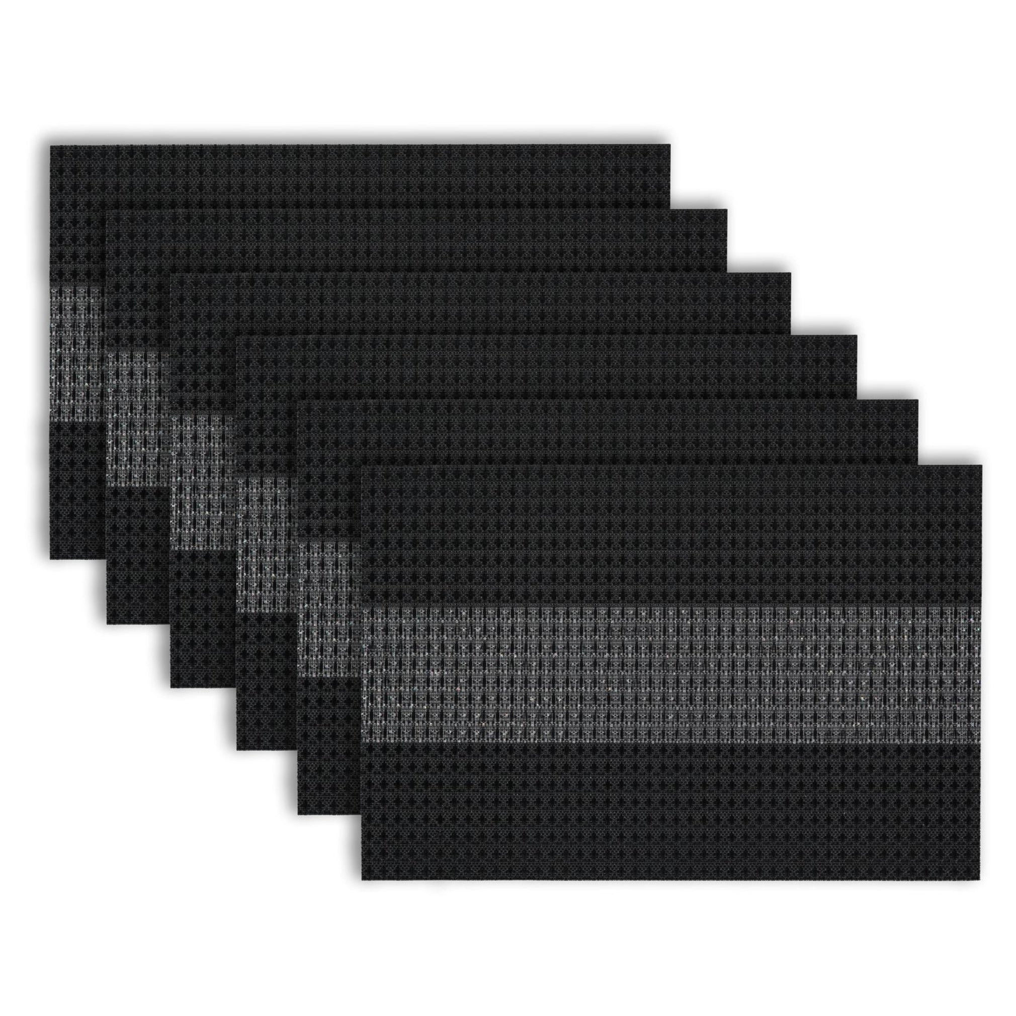 Dainty Home Milan Shimmer Woven Vinyl Reversible Rectangular 12" x 18" Placemat Set of 6